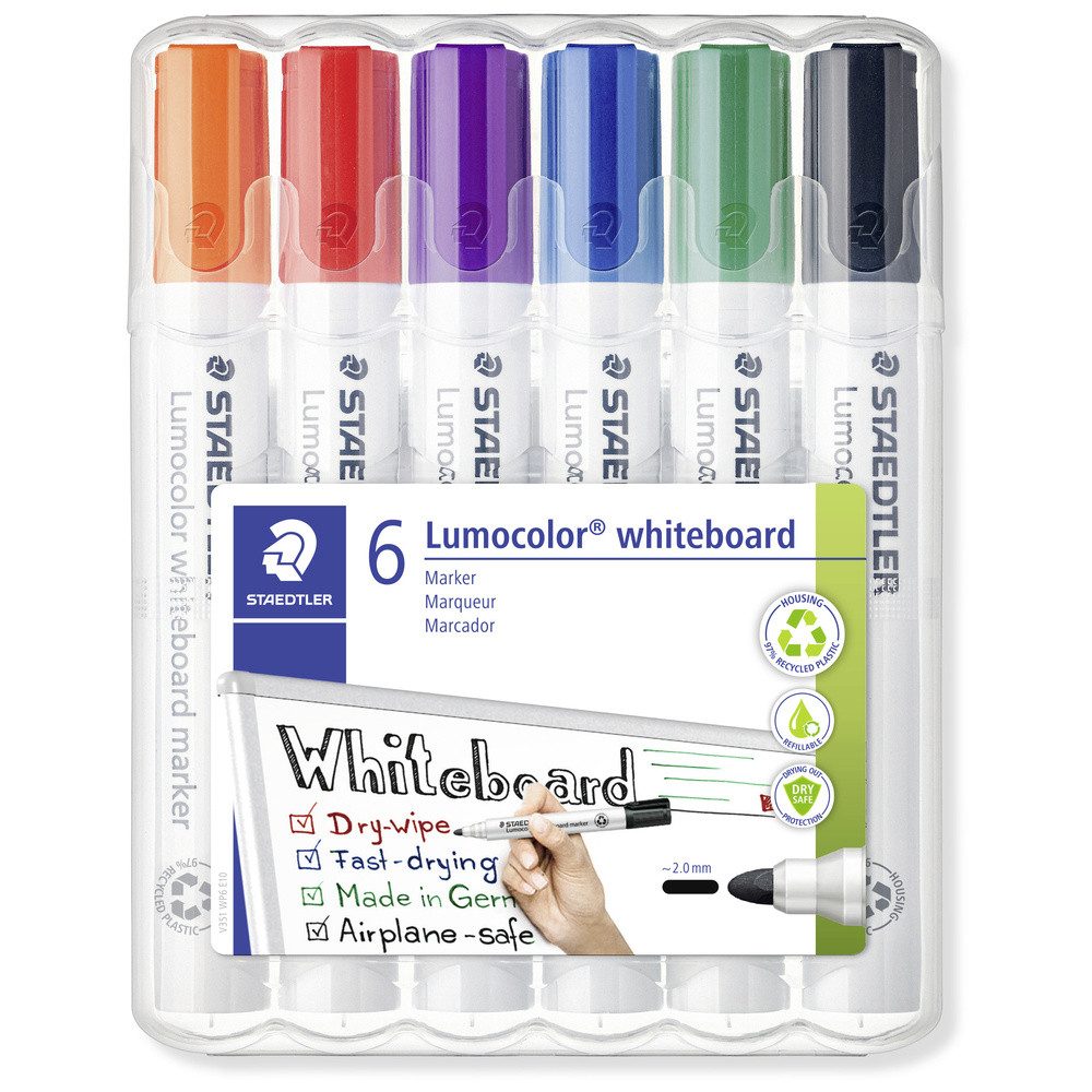 STAEDTLER Whiteboard Marker Staedtler Lumocolor 351 351 WP6 Whiteboardmarker Rot, Blau, Grün, Schw