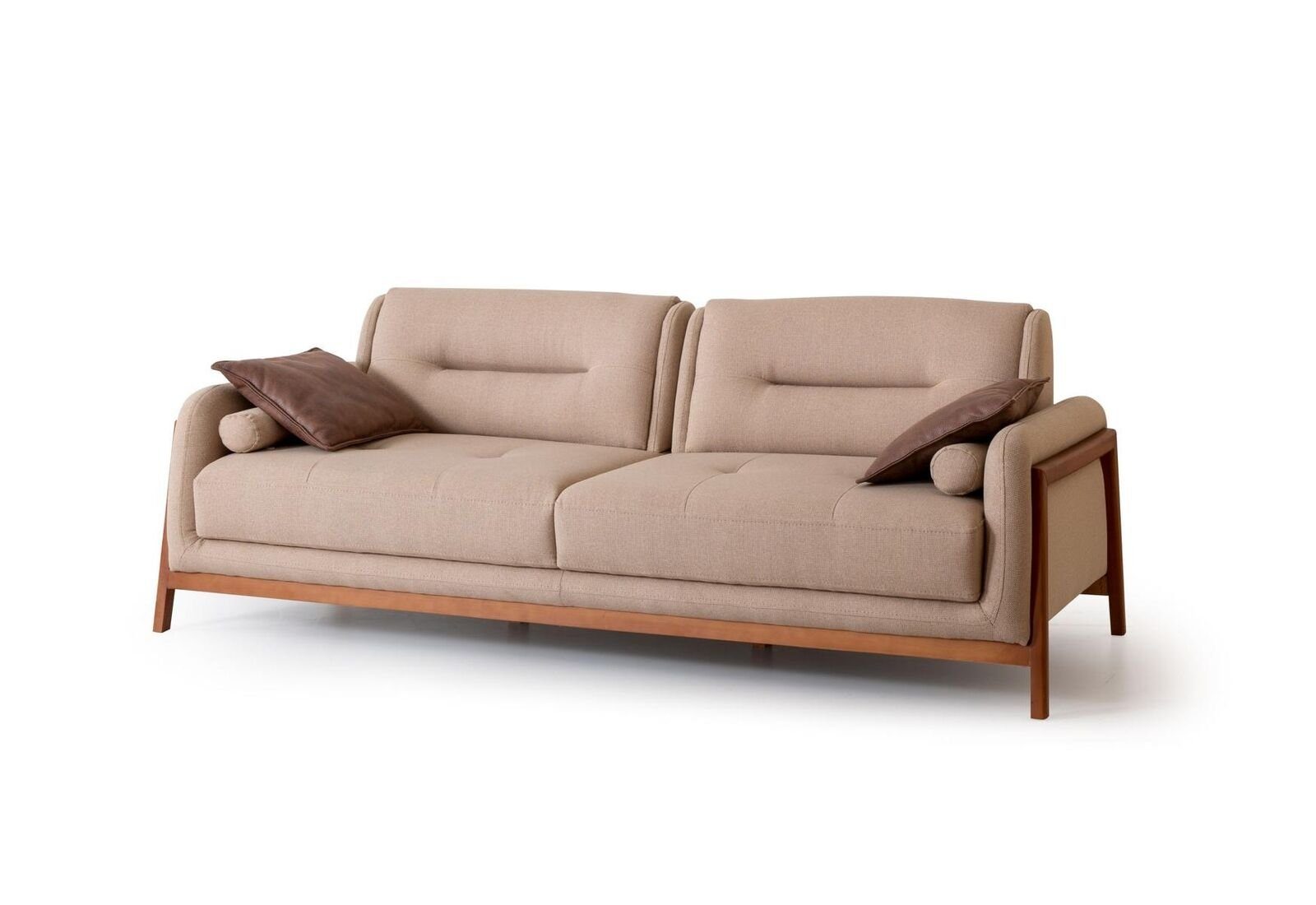 3 Made Braun Couch Designer 3-Sitzer Sitzer Möbel, Wohnzimmer Polster Europa 1 Sofa in Teile, JVmoebel Luxus