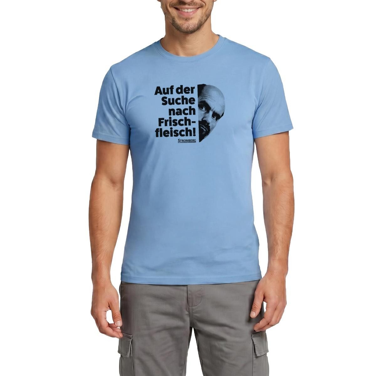 Spreadshirt T-Shirt Stromberg Spruch Auf Der Suche Nach Frischfleisch Männer T-Shirt (1-tlg)