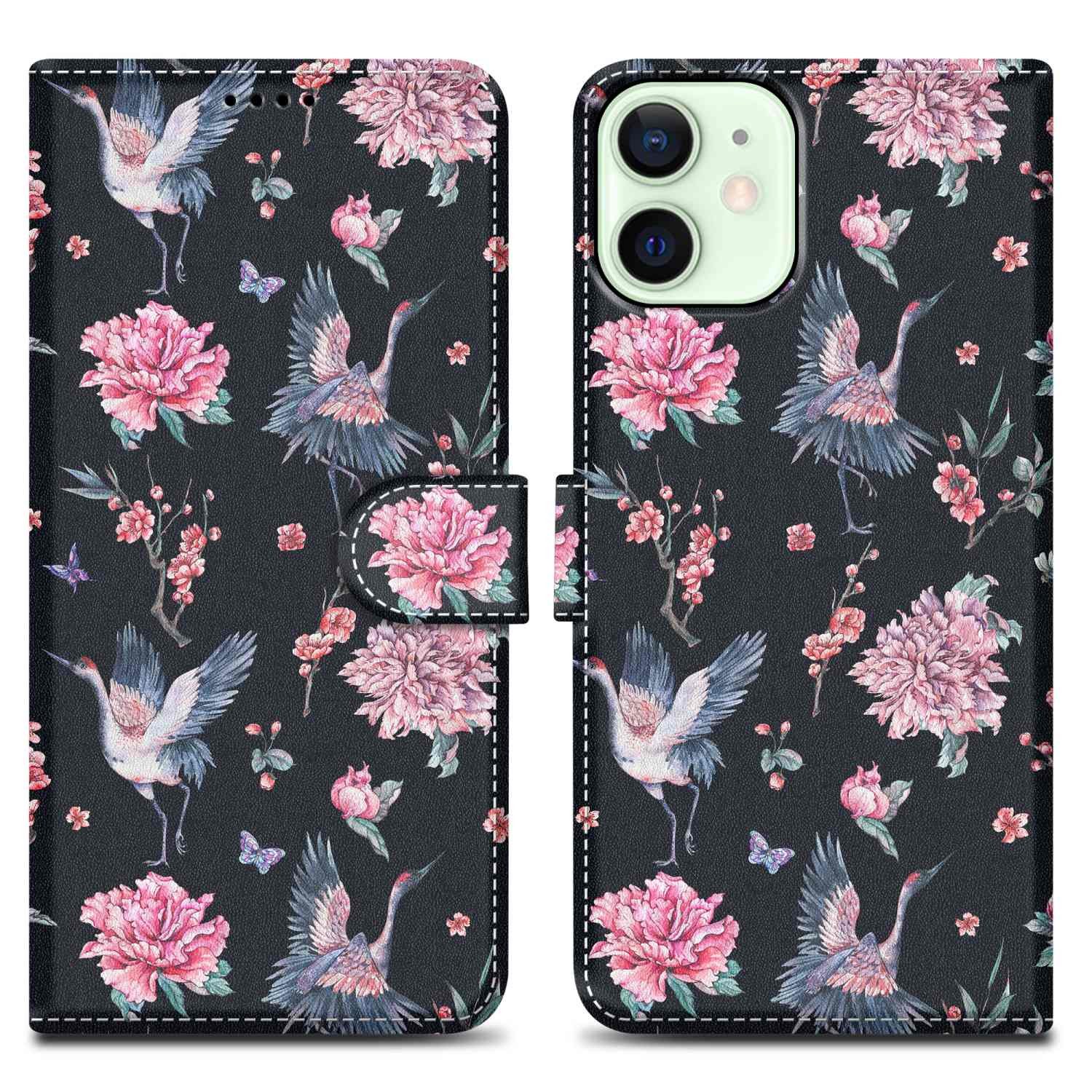 Cadorabo Handyhülle für iPhone 12 MINI Hülle Apple iPhone 12 MINI, Handy Schutzhülle - Hülle, Standfunktion, Kartenfach, Magnetverschluss