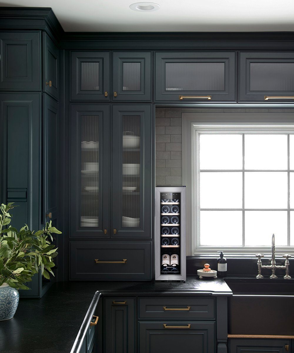 kalamera Weinkühlschrank KRC-35FCSS-1, für 12 Standardflaschen á 0,75l,5-18°C