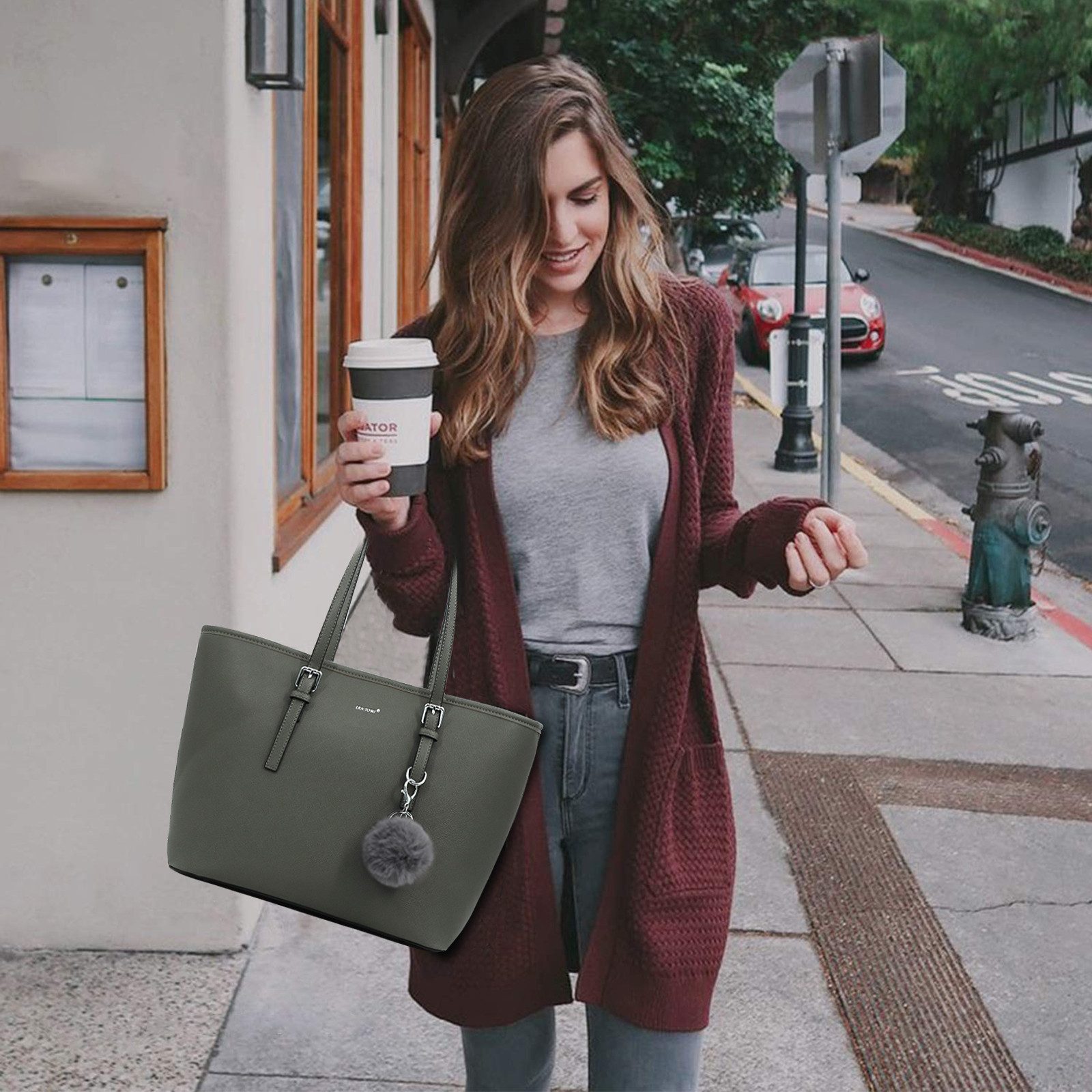 TAN.TOMI Shopper Handtasche Damen mit Geldbörse und Schlüsselanhänger, Groß günstig online kaufen