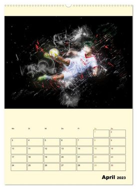 CALVENDO Wandkalender Fußball - Feuer (Premium, hochwertiger DIN A2 Wandkalender 2023, Kunstdruck in Hochglanz)