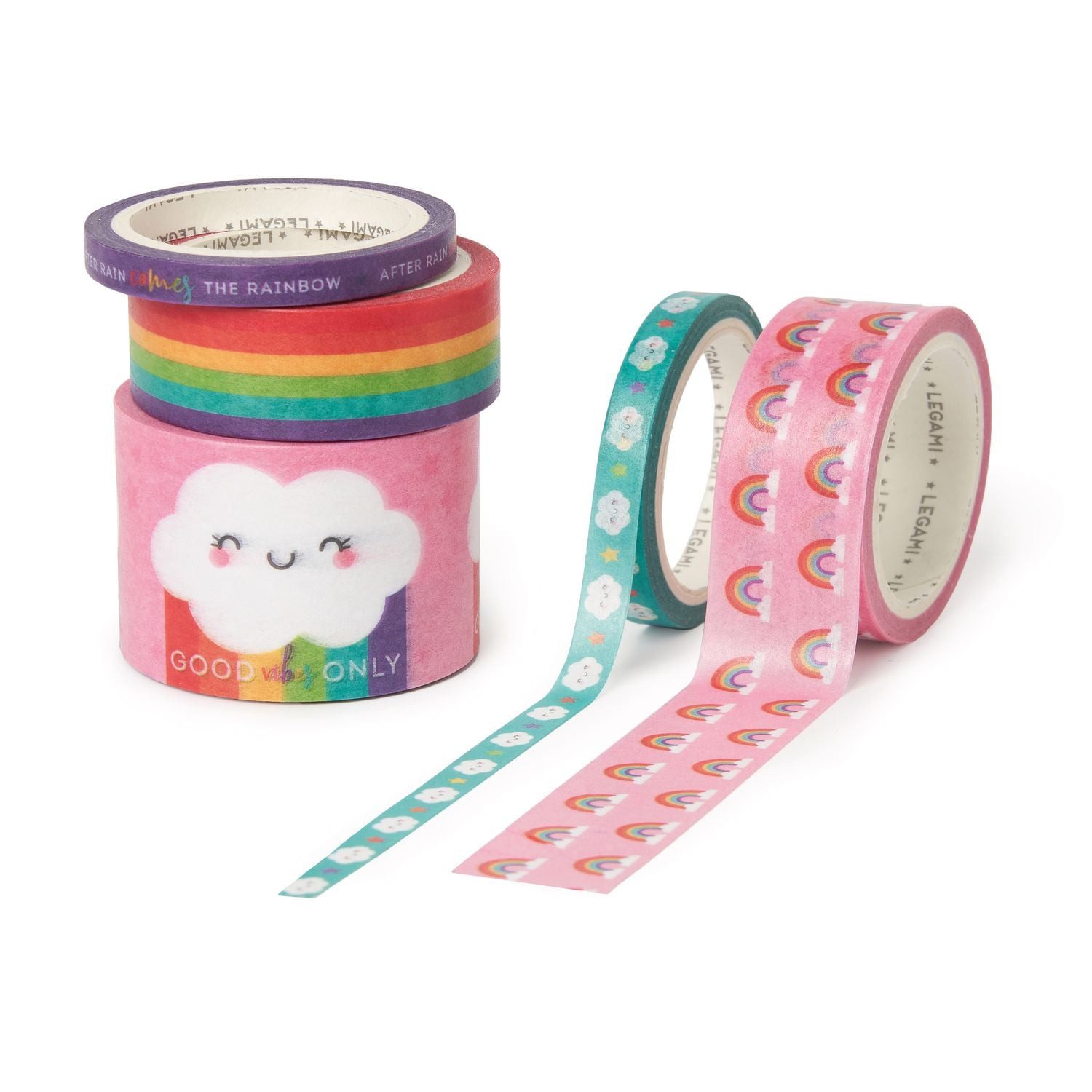 Legami Schülerkalender Legami Set mit 5 Papier-Klebebändern - Tape By Tape - Regenbogen