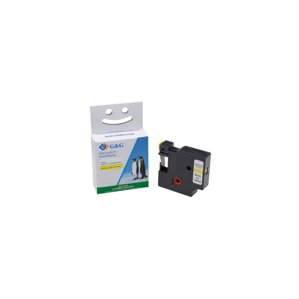 G & G Verlagsgesellschaft Druckerband G&G Schriftband 12mm x 7m sw-gb Komp. m. Dymo D1/ 45018/ S072058
