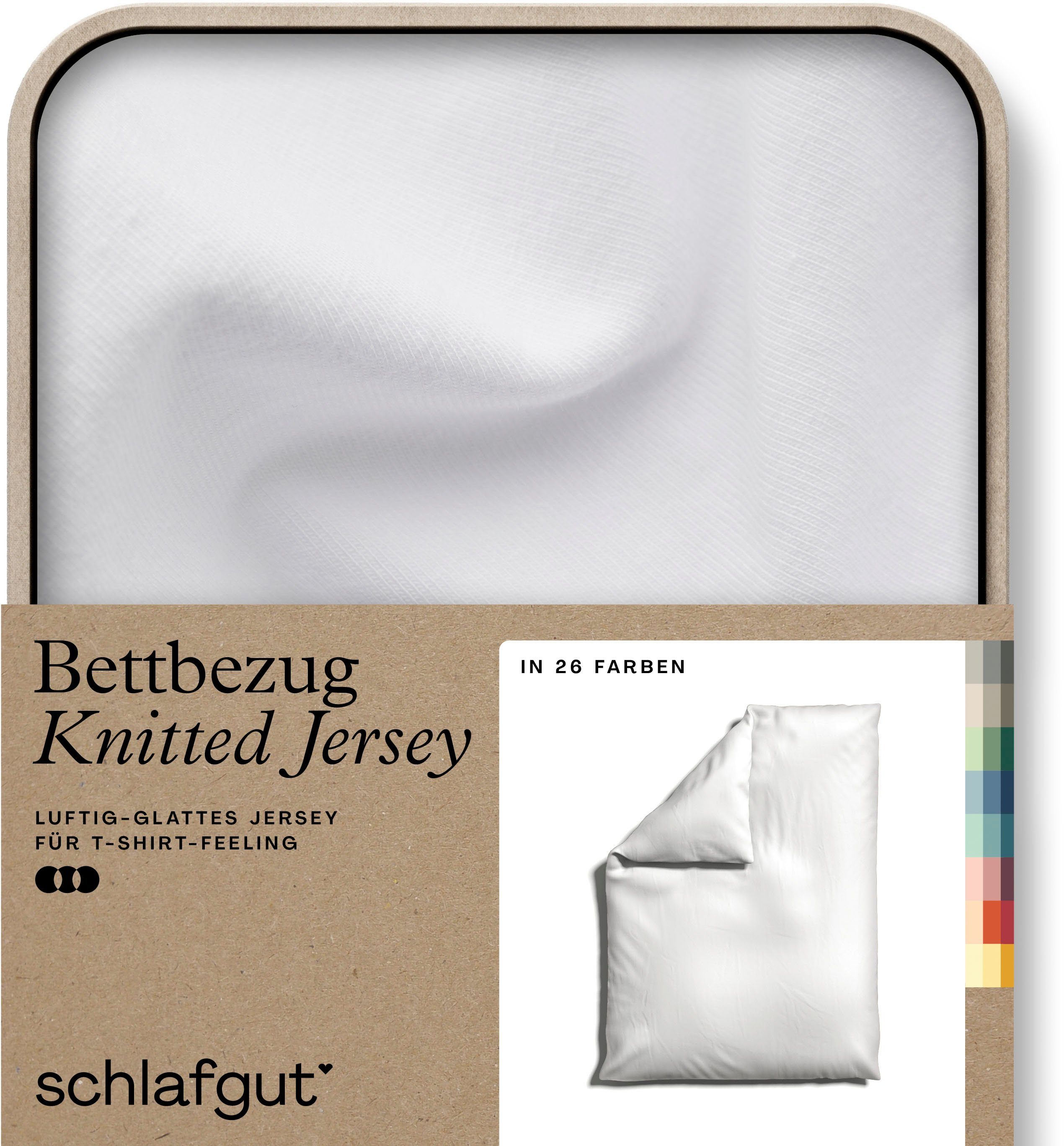 Bettbezug Knitted Jersey uni, aus Bio-Baumwolle mit Elasthan, Reißverschluss, Schlafgut (1 St), bügelfrei, Mix & Match Постільна білизна: passender Kissenbezug erhältlich