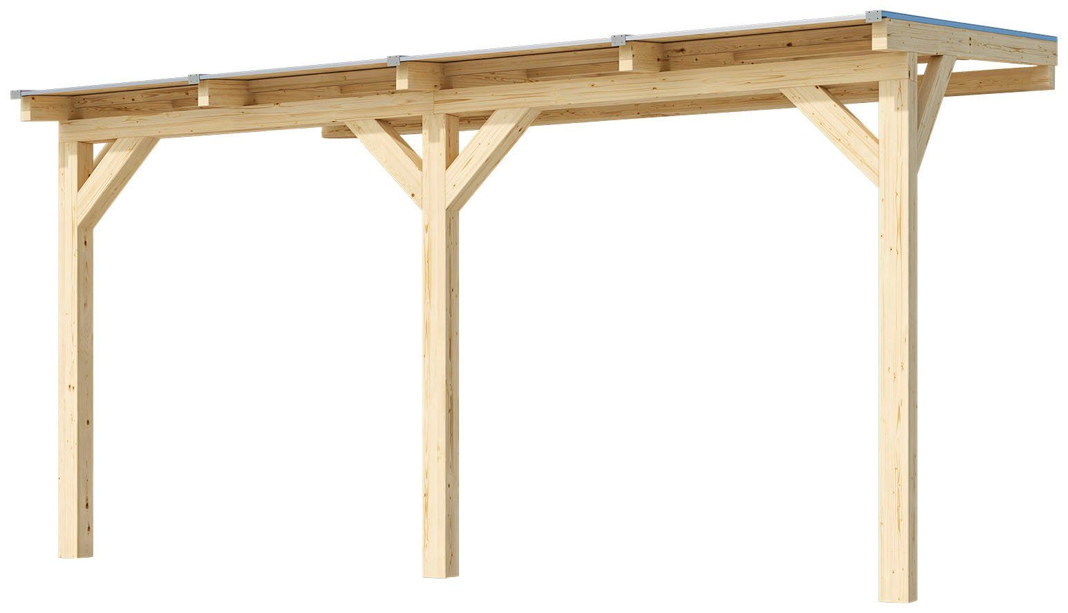 weka Terrassendach Terrassenüberdachung, BxT: 348x242 cm, aus verzugssteifem Leimholz, direkt farblich behandelbar