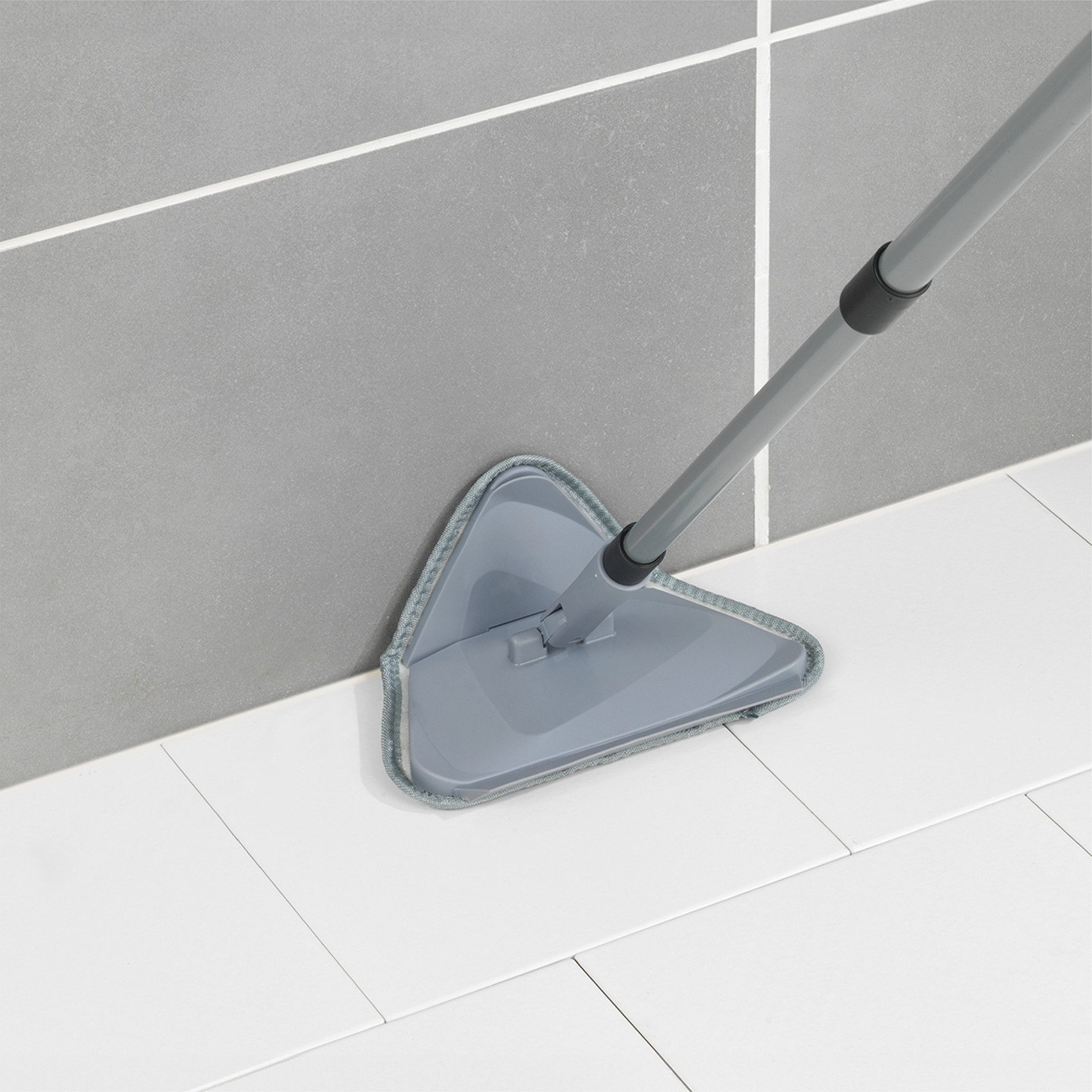 Maximex Bodenwischer-Set Triangel-Wischer mit Teleskopstiel, (Set, 5-St), 360° Duo-Knickgelenk, Mikrofaser-Bezug, reinigt nur mit Wasser