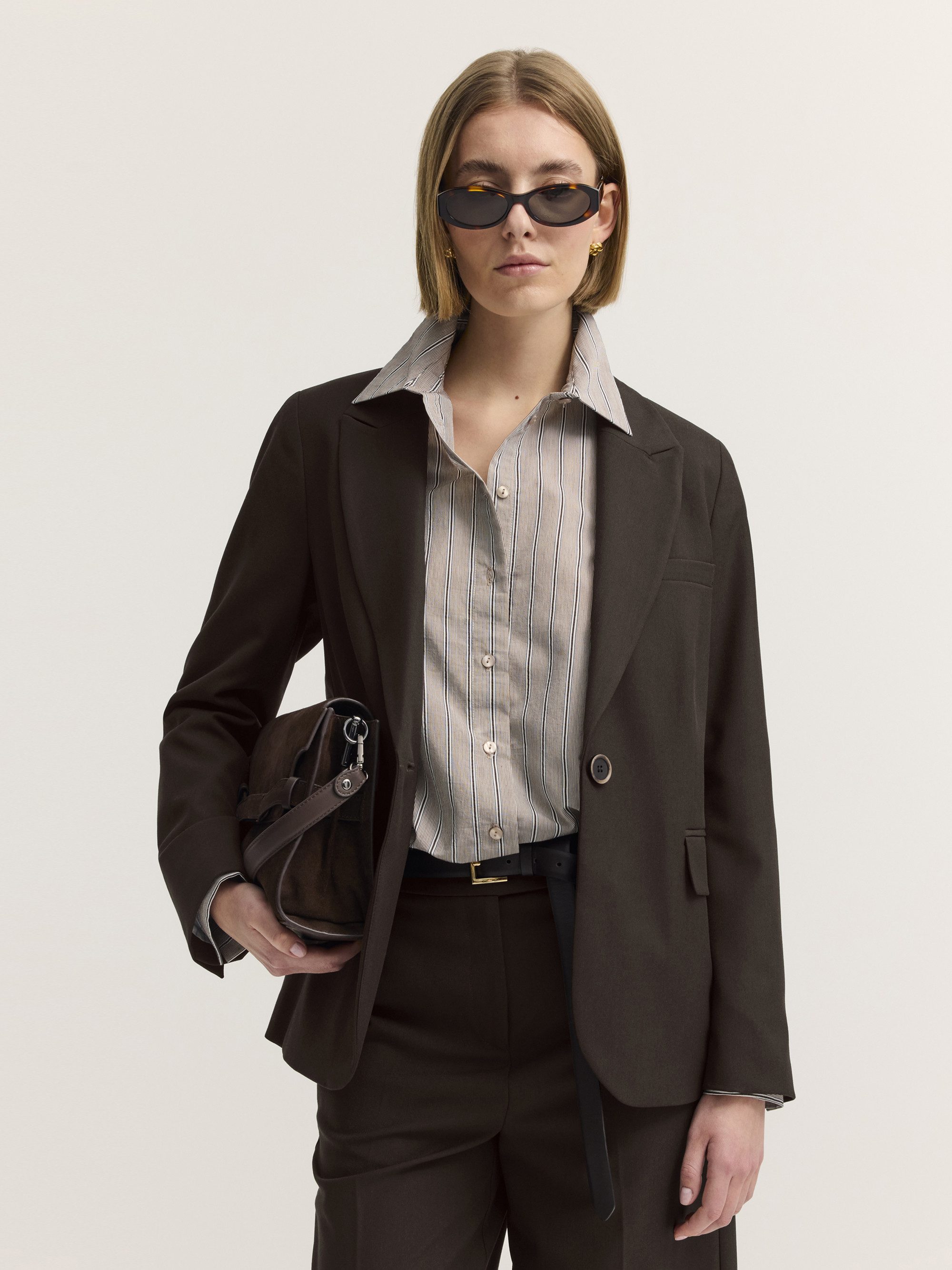 bugatti Kurzblazer Regular Fit Regular Fit Viskosemix 1-Knopf