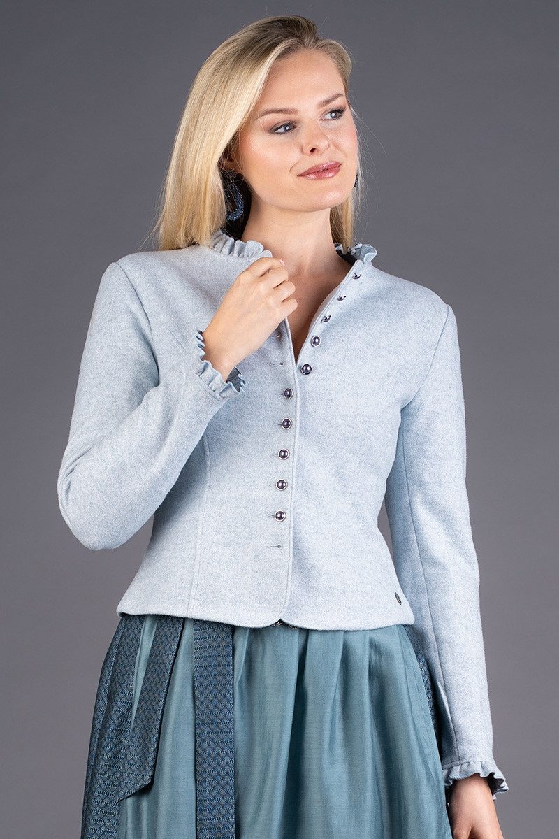 Spieth & Wensky Trachtenjacke Walkjacke Damen - KORDULA - blau