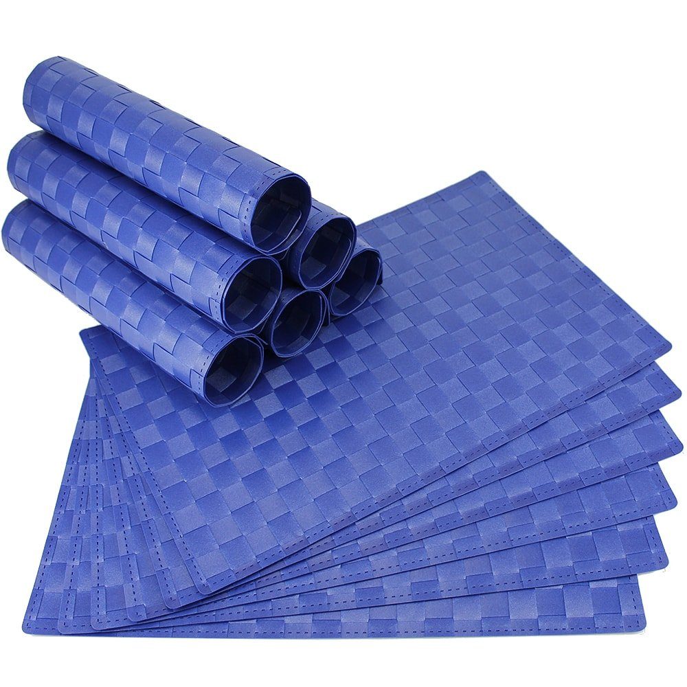 Platzset, Tischset 12 Stk. blau 45x30 cm, matches21 HOME & HOBBY, (12-St)