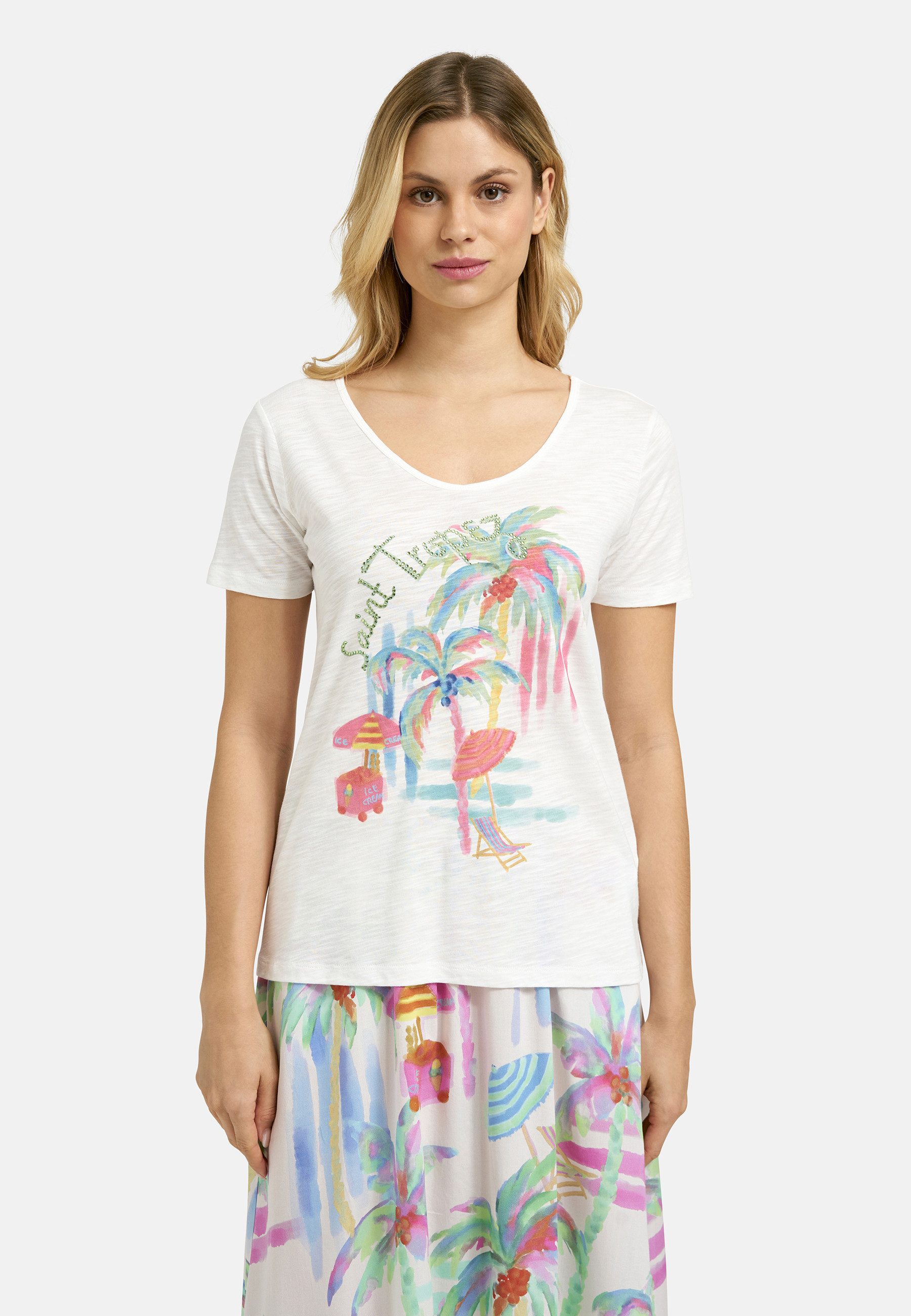 Milano Italy V-Shirt mit Glitzersteinchen