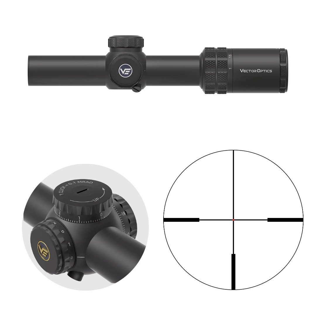 Vector Optics Vector Optics SCOC-50 Grizzly 1-6x24i HD Fiber Zielfernrohr (Ideal für Jagd, Sport und Airsoft)