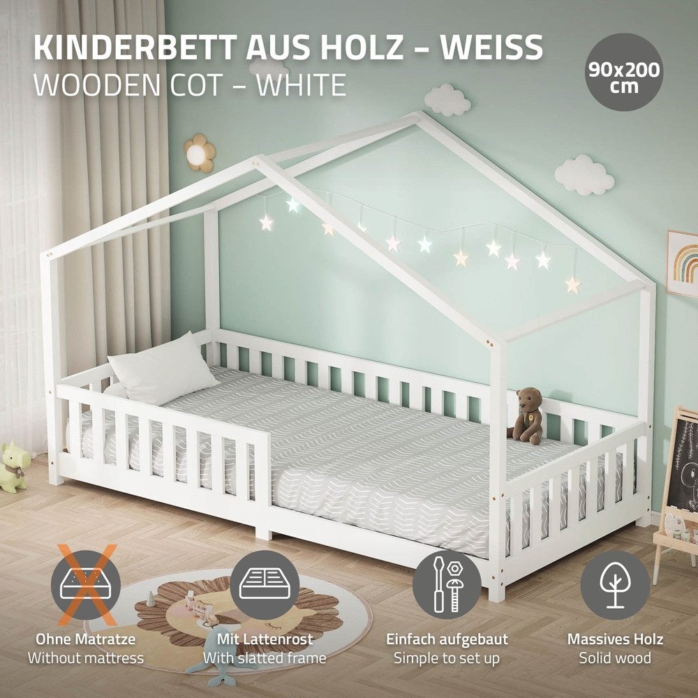 ML-DESIGN Spielbett Hausbett Kinderbett inkl. Lattenrost günstig online kaufen