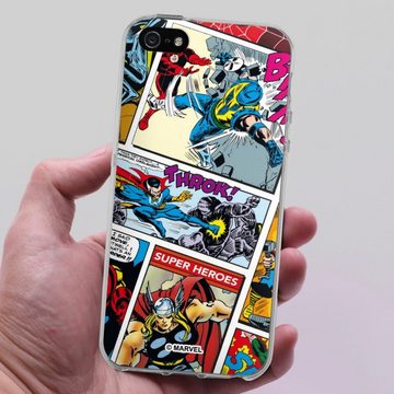 DeinDesign Handyhülle Marvel Retro Comic Blue, Apple iPhone 5 Silikon Hülle Bumper Case Handy Schutzhülle