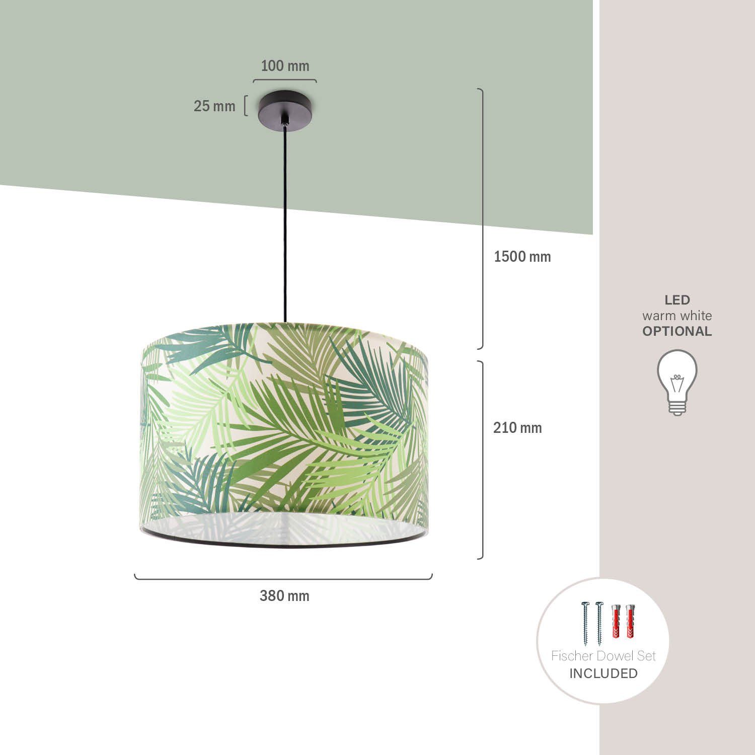 Modern Wohnzimmer Palme Jungle Lampenschirm ohne 534, Ostende Küchenlampe Paco Leuchtmittel, Esstisch Home Pendelleuchte