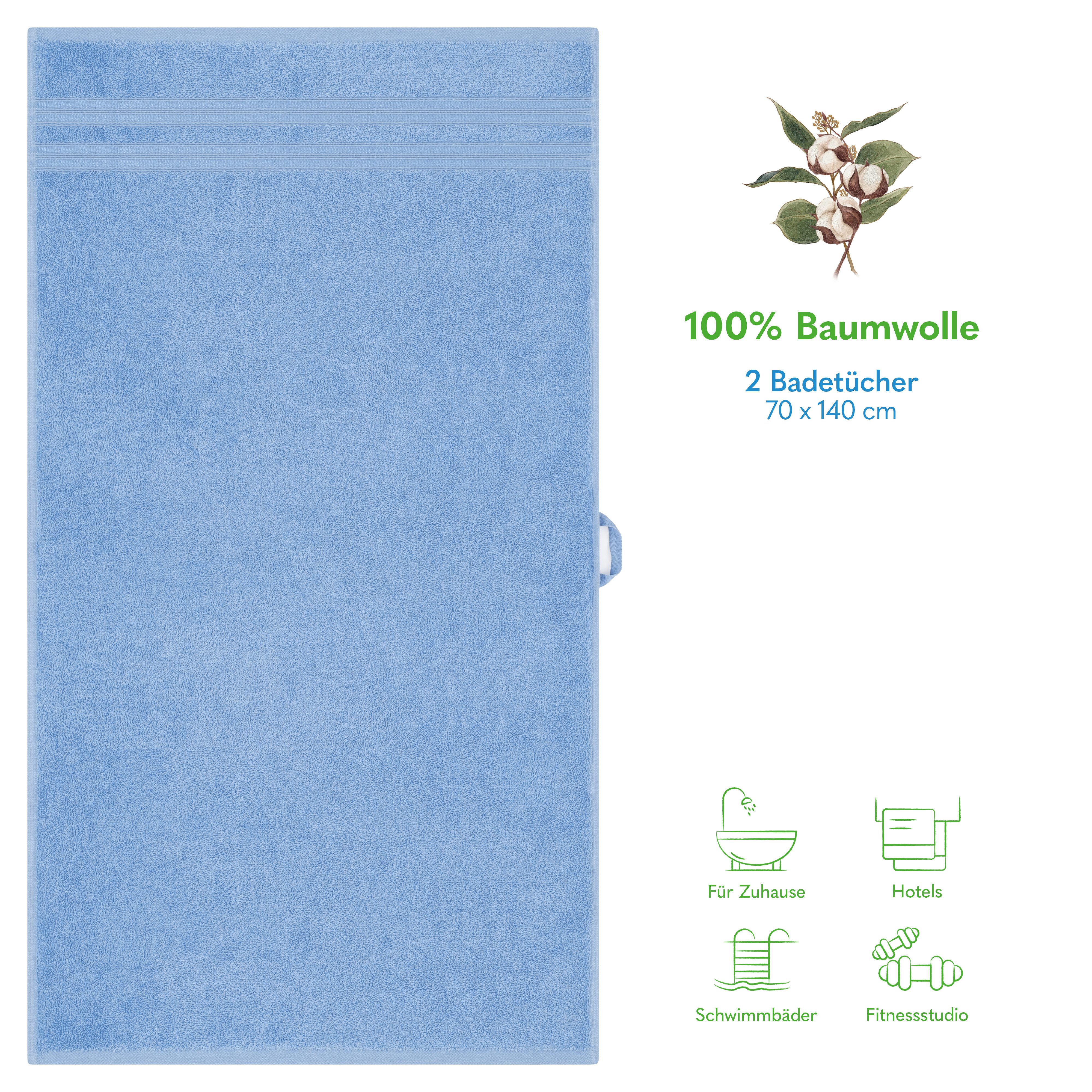HAMMETEX Duschtuch 2er Set Badetücher 70x140 günstig online kaufen