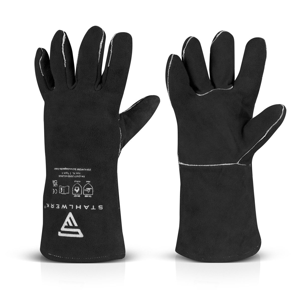 STAHLWERK Arbeitshandschuhe Schweißerschutzhandschuhe Schweißerhandschuhe Hitzeschutzhandschuhe (Set, 1-St., Einzelartikel) feuerbeständig, robust, strapazierfä – Bild 5 von 5