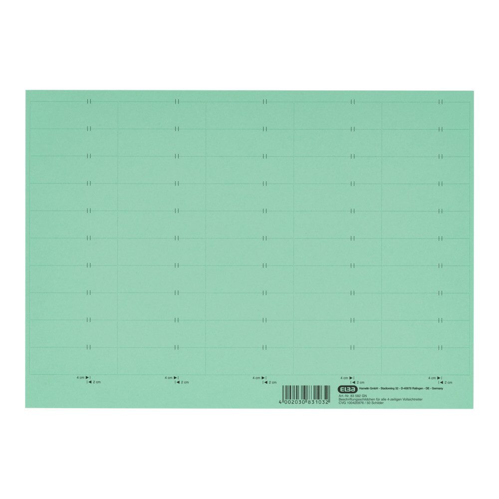 Generic Hängeregistereinsatz Blankoschilder Elba 83582 - grün - 50 Stk (1 St)