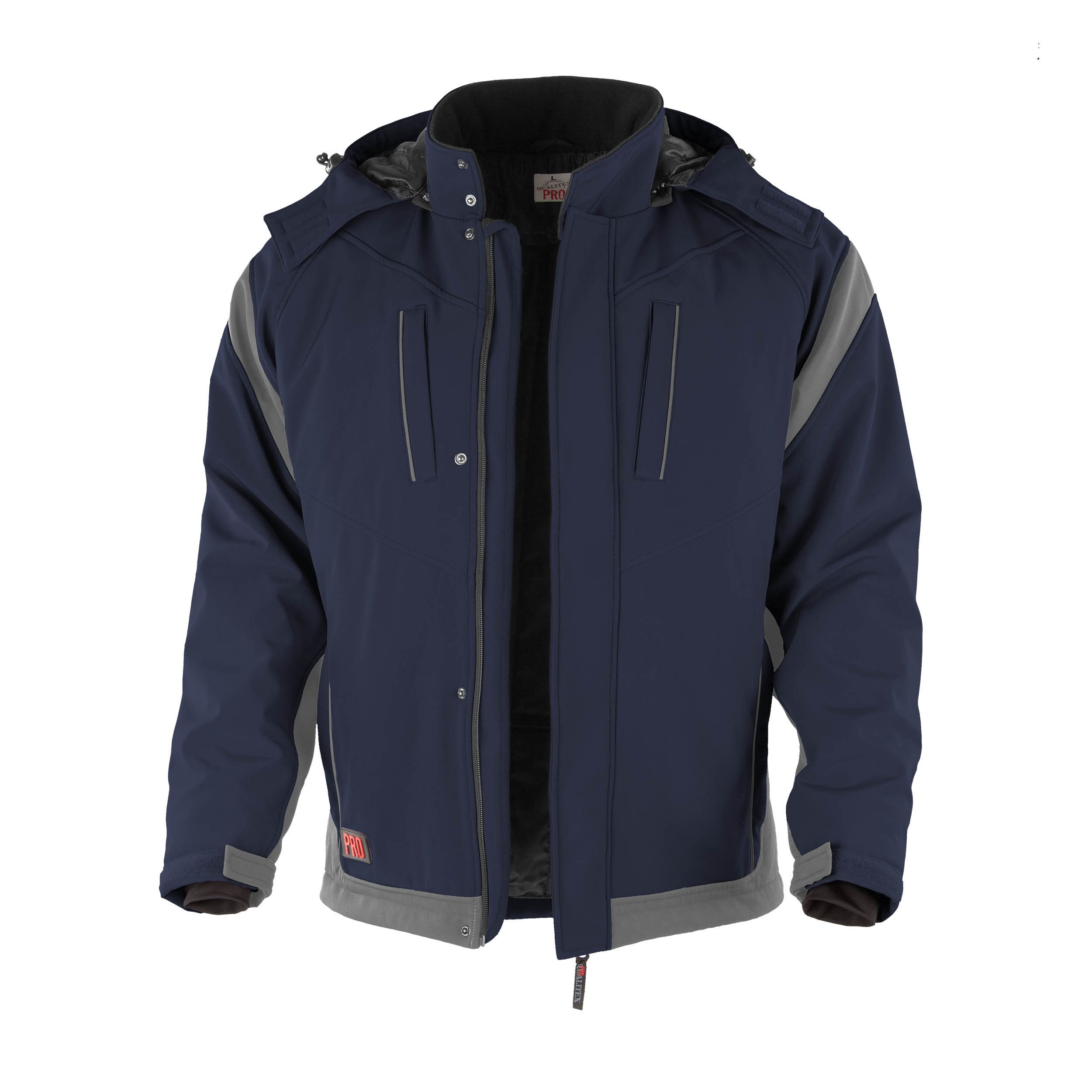 Qualitex Workwear Winterjacke Softshelljacke "PRO" marine/grau, Gr. 4XL günstig online kaufen
