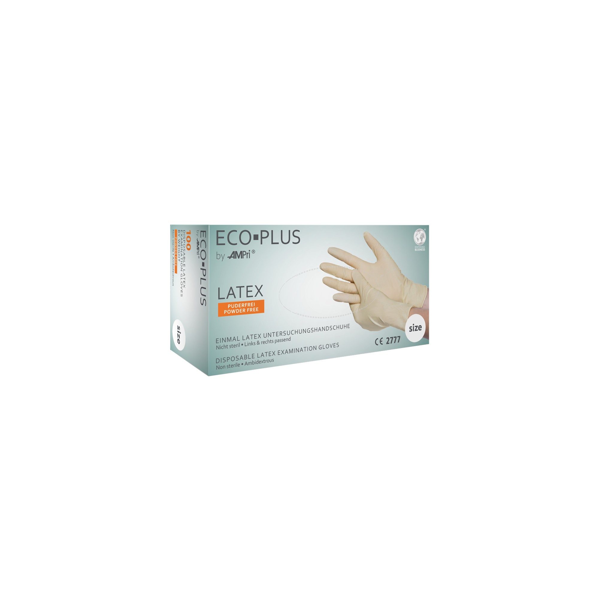 AMPri Latexhandschuhe Eco-Plus - Latex-Untersuchungshandschuh (100-St)
