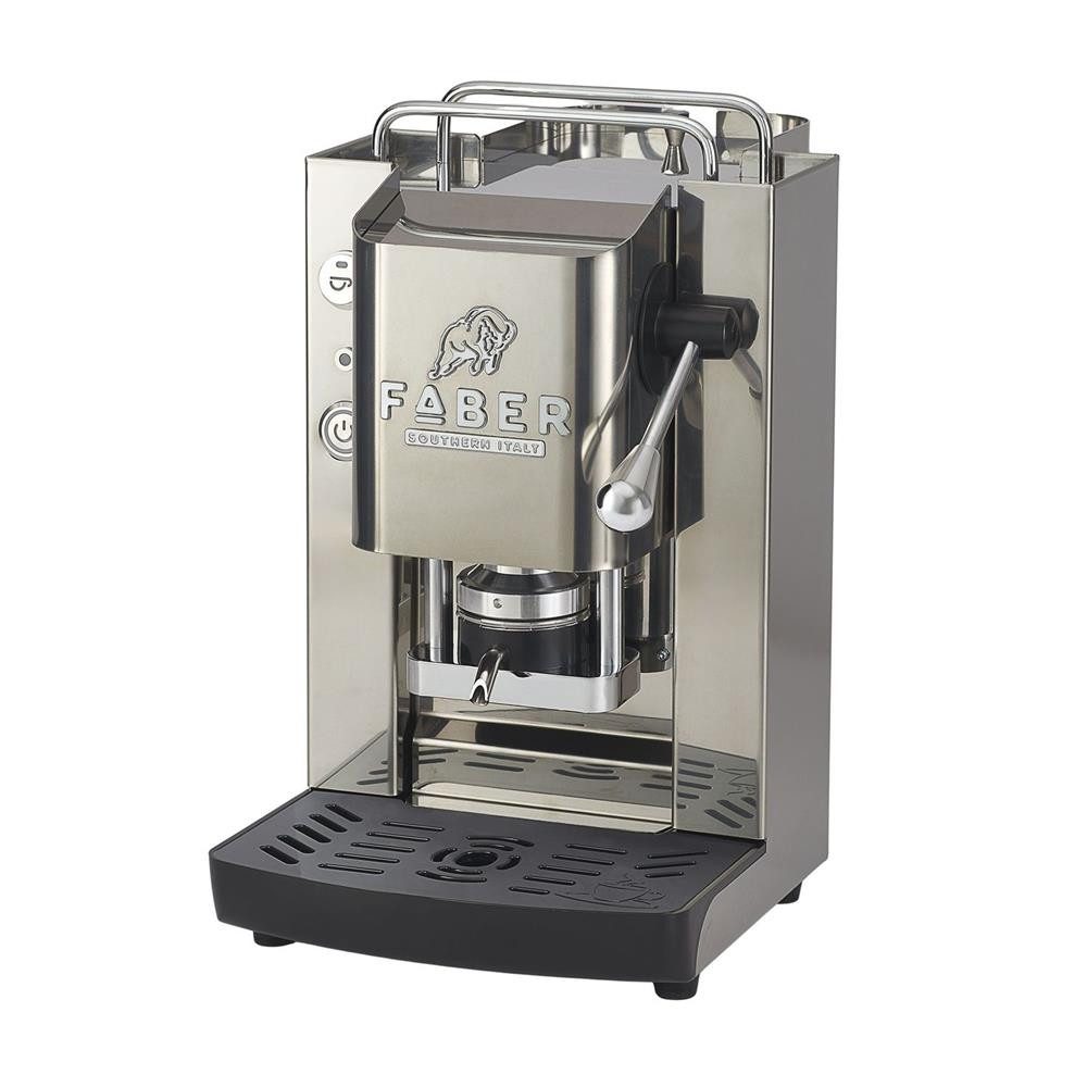 Faber Coffee Machines Espressomaschine Faber Pro Inox Essential Kaffeepadmaschine, 44mm ESE Pads, hochwertiges Gehäuse bei professioneller Leistung