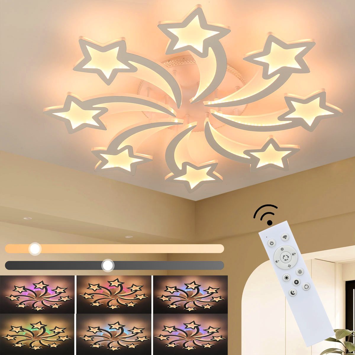 oyajia LED Deckenleuchte Blumenförmige Deckenleuchte, 3 günstig online kaufen