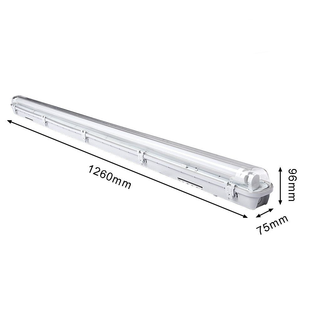 1 LED Neutralweiß Clanmacy 3000-6300K, Feuchtraumleuchte LED LED 60-150 120CM, 2X18W Deckenleuchte 800l-2100lm neutralweiß Außen-Deckenleuchte cm Röhre Kaltweiß IP65, und Werkstatt 2er Rohr, Keller, 9-24W