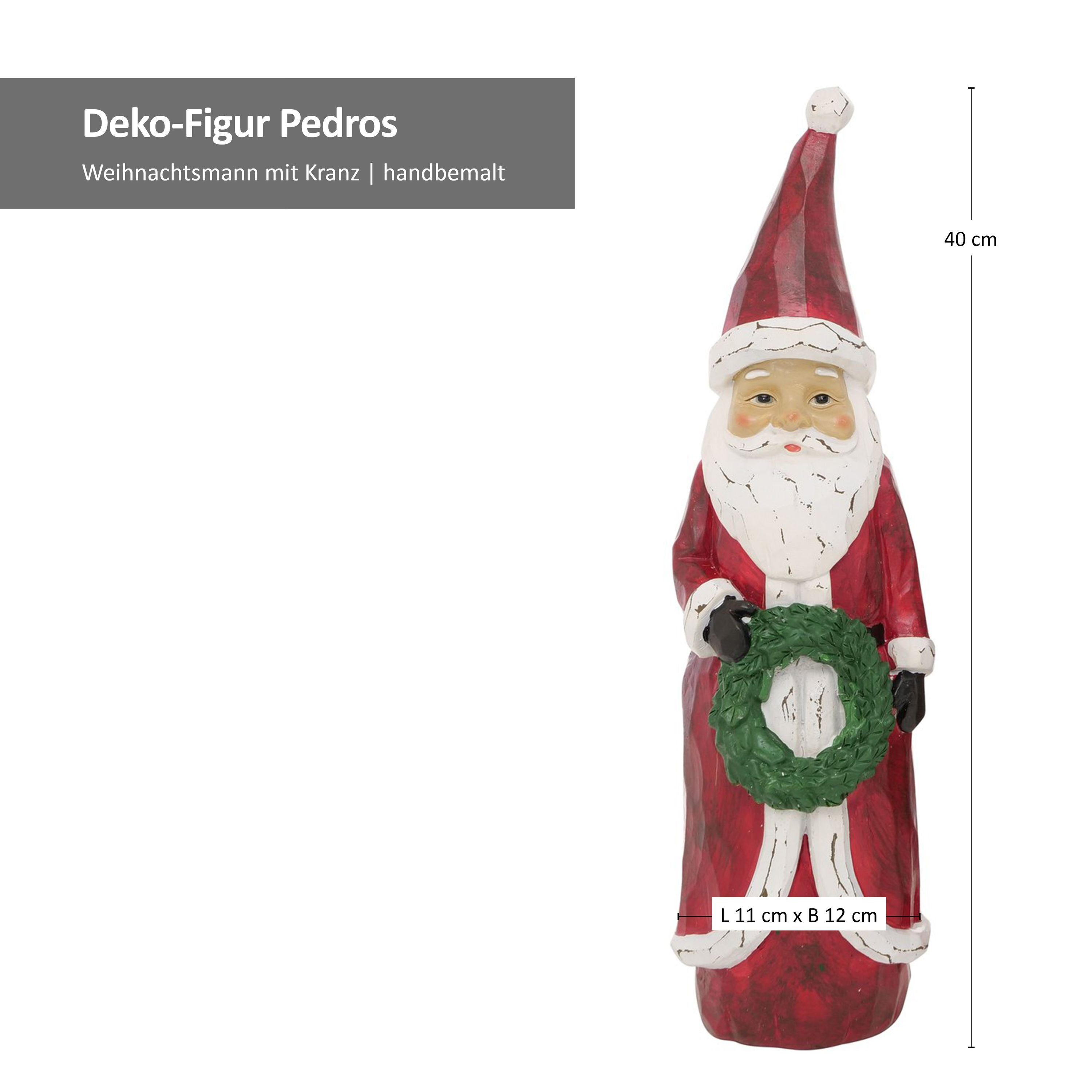 MamboCat Dekofigur B. Deko-Figur Pedros 2023794 40,00 H - cm Weihnachtsmann mit Kranz