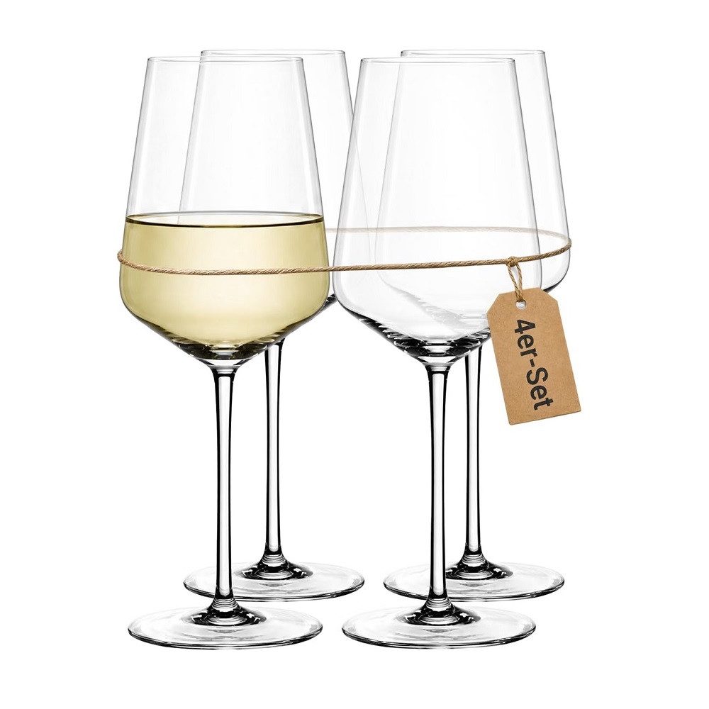 Der Porzellan-Laden Weinglas Der-Porzellan-Laden by Spiegelau Style Weißweinglas 440 ml 4er Set, Kristallglas