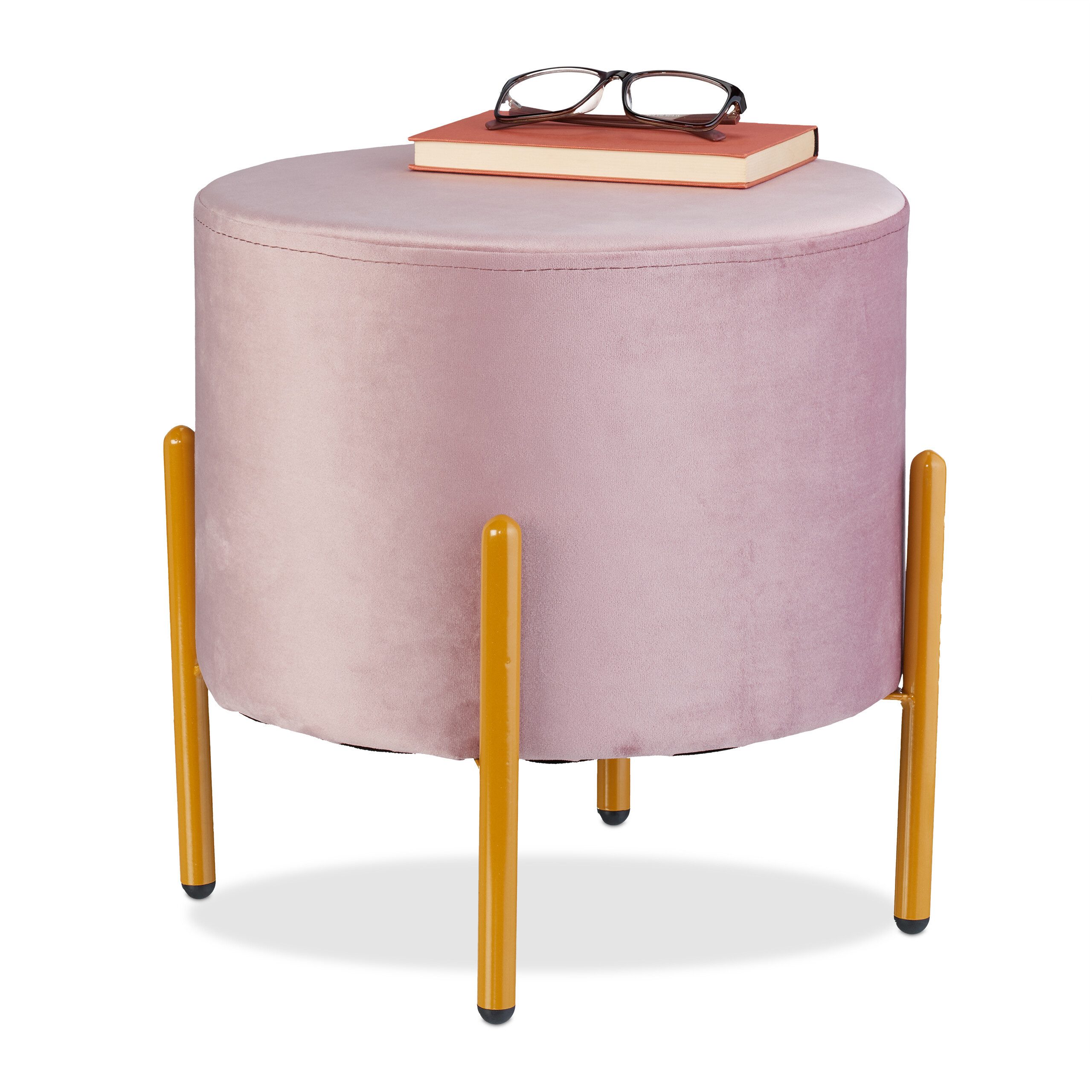 relaxdays Sitzhocker Samt Hocker mit 4 günstig online kaufen