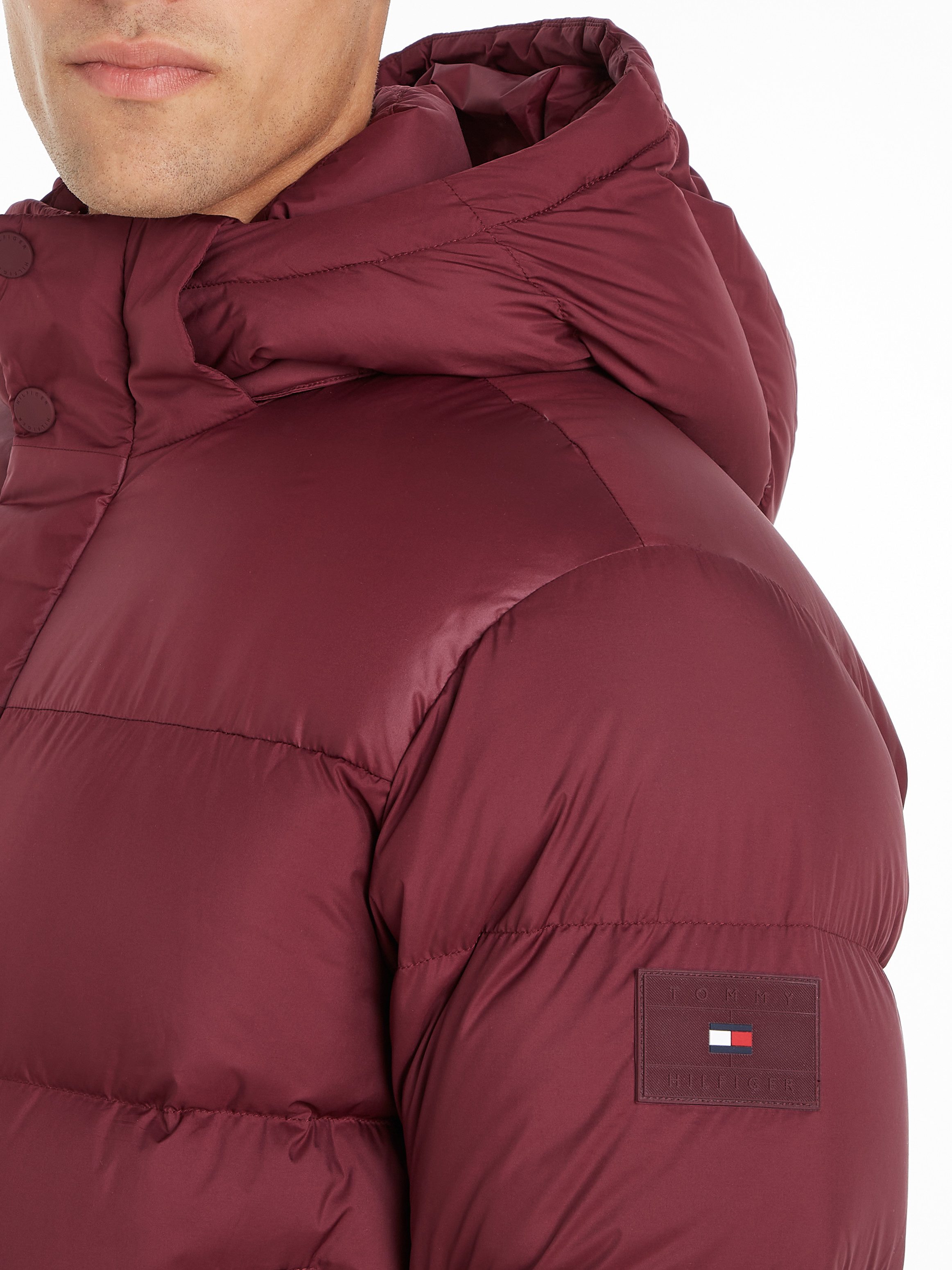Tommy Hilfiger Steppjacke MIX DOWN HOODED PUFFER JACKET mit abnehmbarer Kapuze