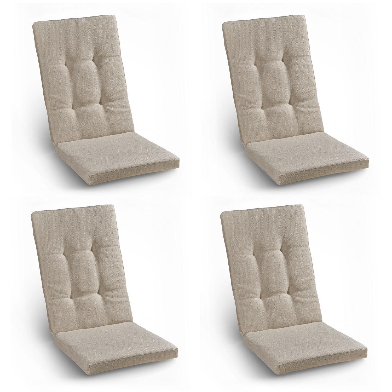GO-DE Hochlehnerauflage COPPI, 50 x 120 cm, Beige, Hochlehner, (4 St), seitliche Bindekordeln und verstellbares Gurtband