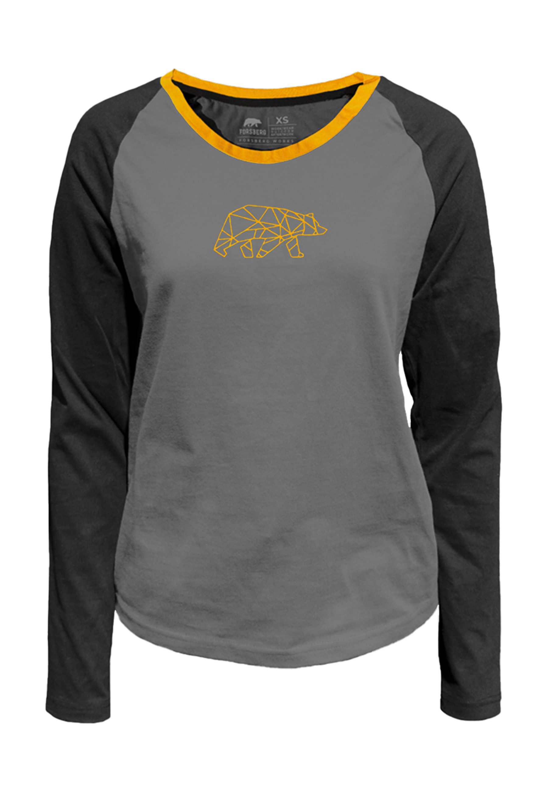 Sweatshirt zweifarbiger Longsleeve mit Brustlogo Damen