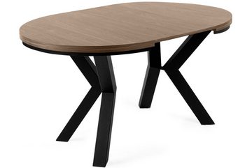 Konsimo Esstisch ROSTEL Ausziehbar Rund Tisch, hergestellt in der EU, Industrial-Stil, ausziehbar bis 140cm