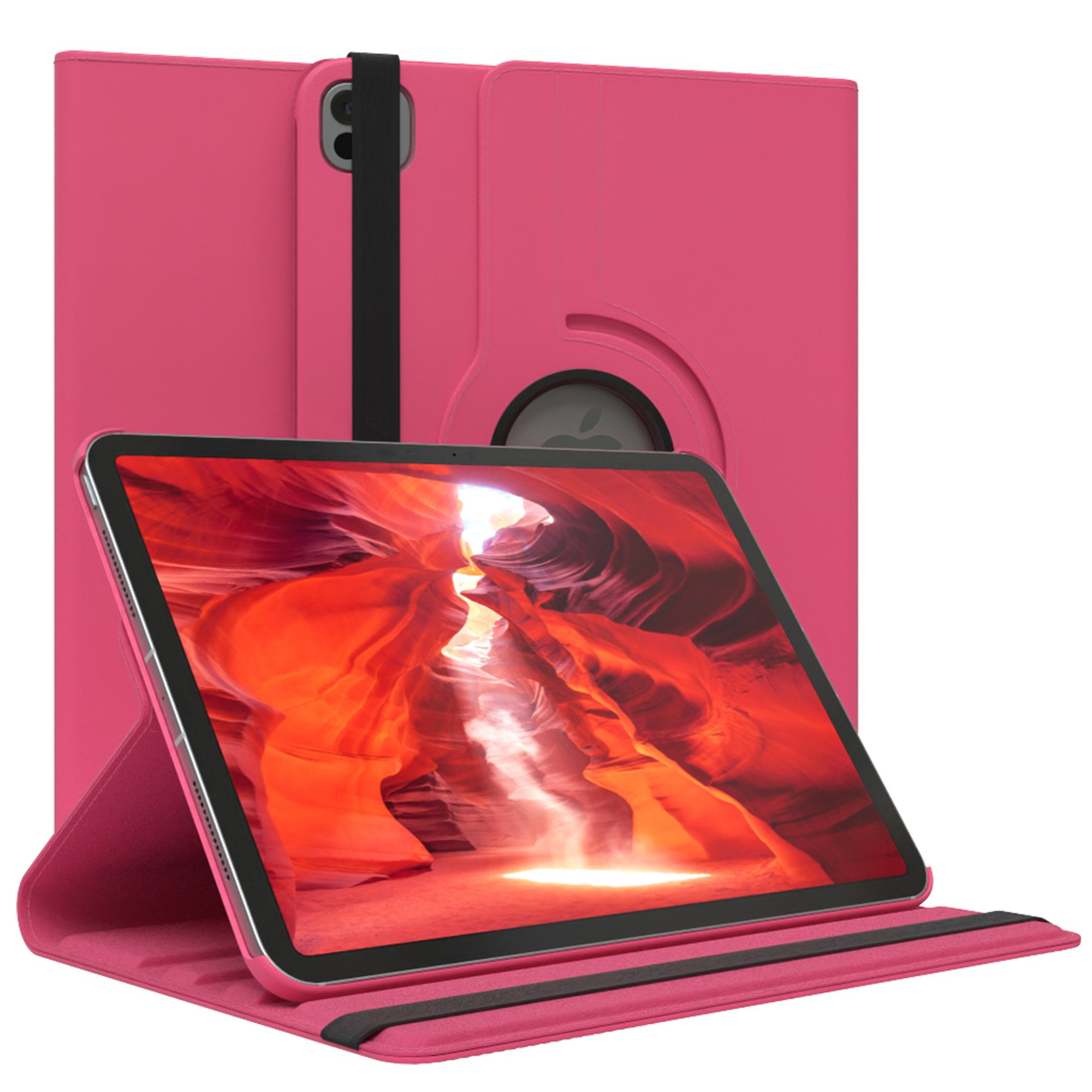EAZY CASE Tablet-Hülle Rotation Case für Apple iPad Pro 11 Rotationcase, Klapphülle zum Aufstellen Rundum Hülle Book Tablet Slim Klappcase Pink