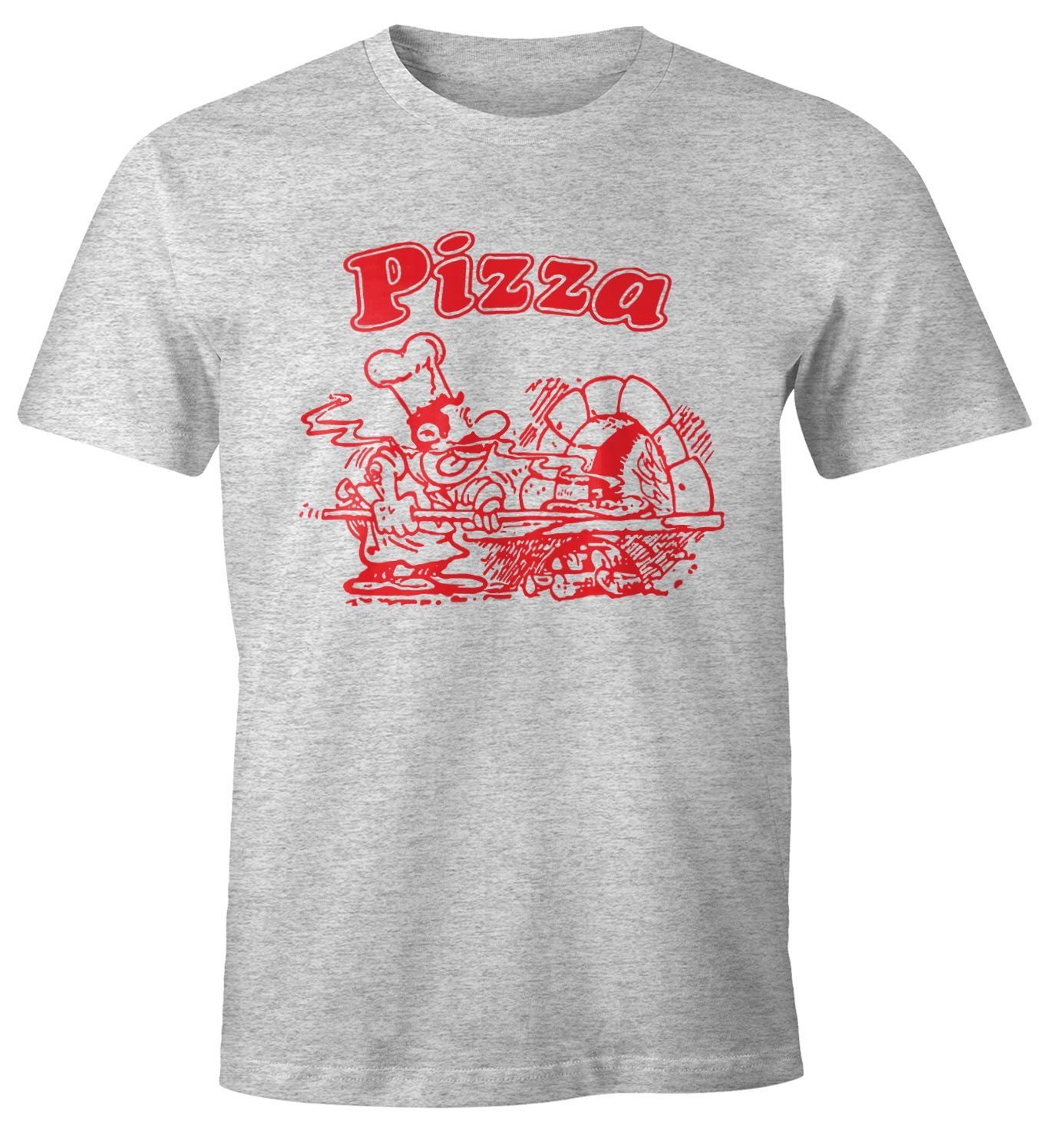 MoonWorks Print-Shirt Pizza Shirt Schachtel Motiv Italiano Italien Fun-Shir günstig online kaufen
