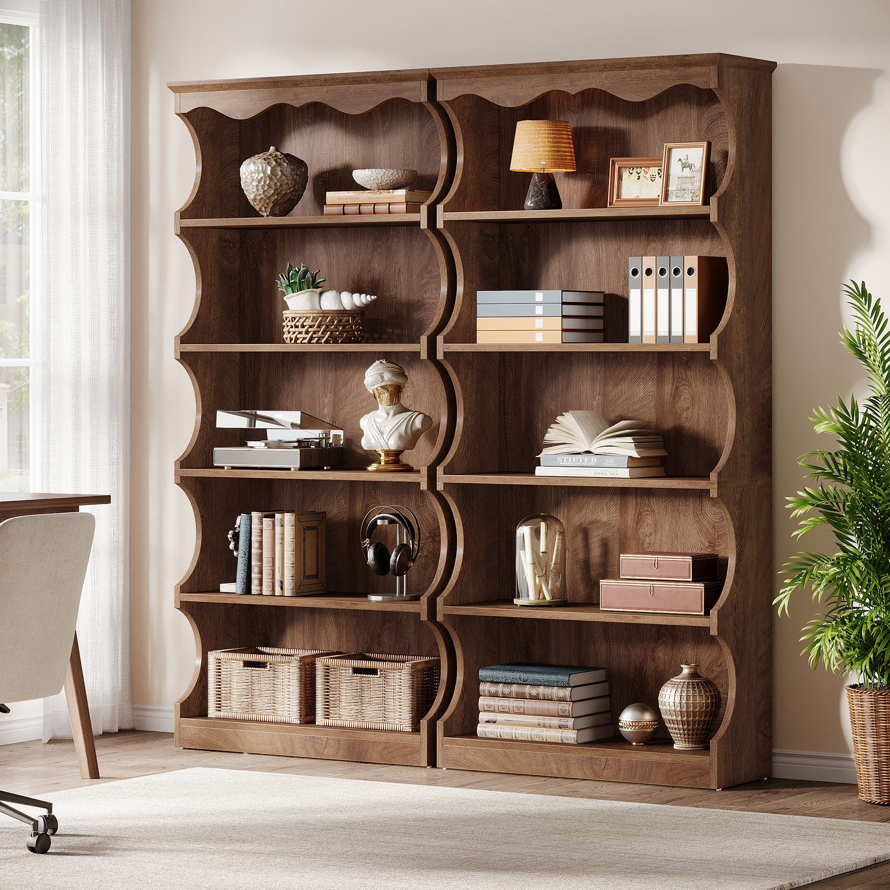 Tribesigns Bücherregal 180 cm Regal mit 6 Ebenen, Standregal mit Aufbewahrungsregal