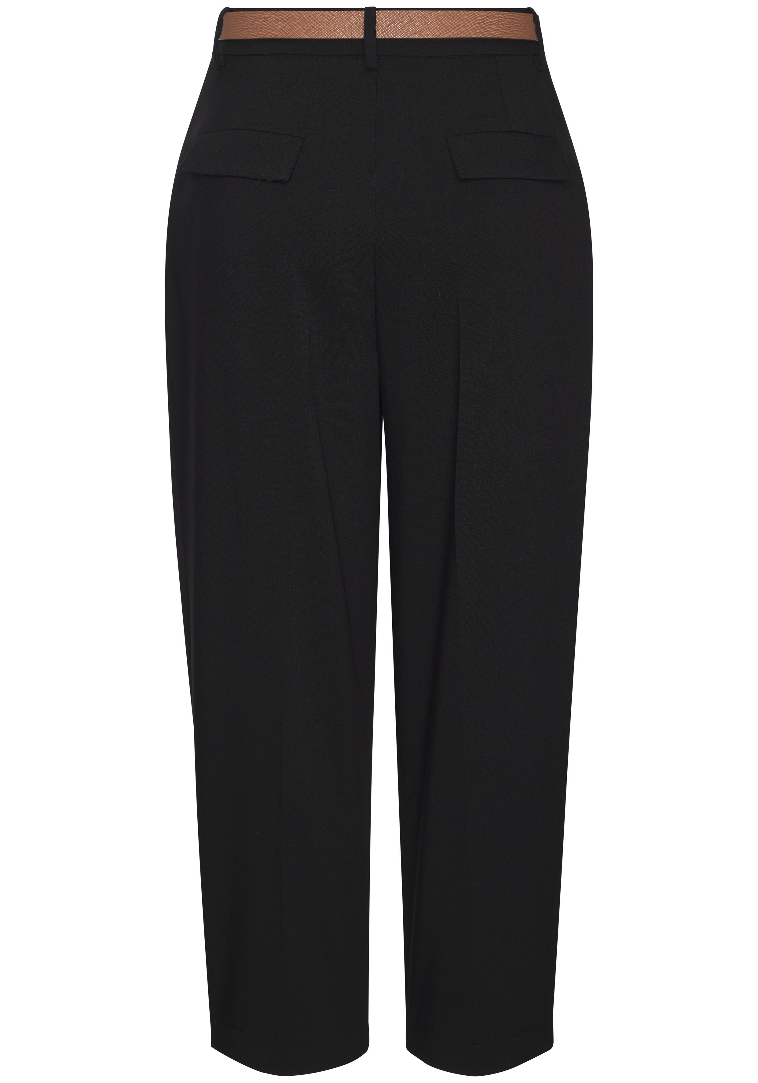LASCANA Bundfaltenhose mit schmalem Gürtel in Barrel Form (mit Gürtel) mit Gürtel, in modischer Barrel-Form, Businesshose, bequem – Bild 4 von 5