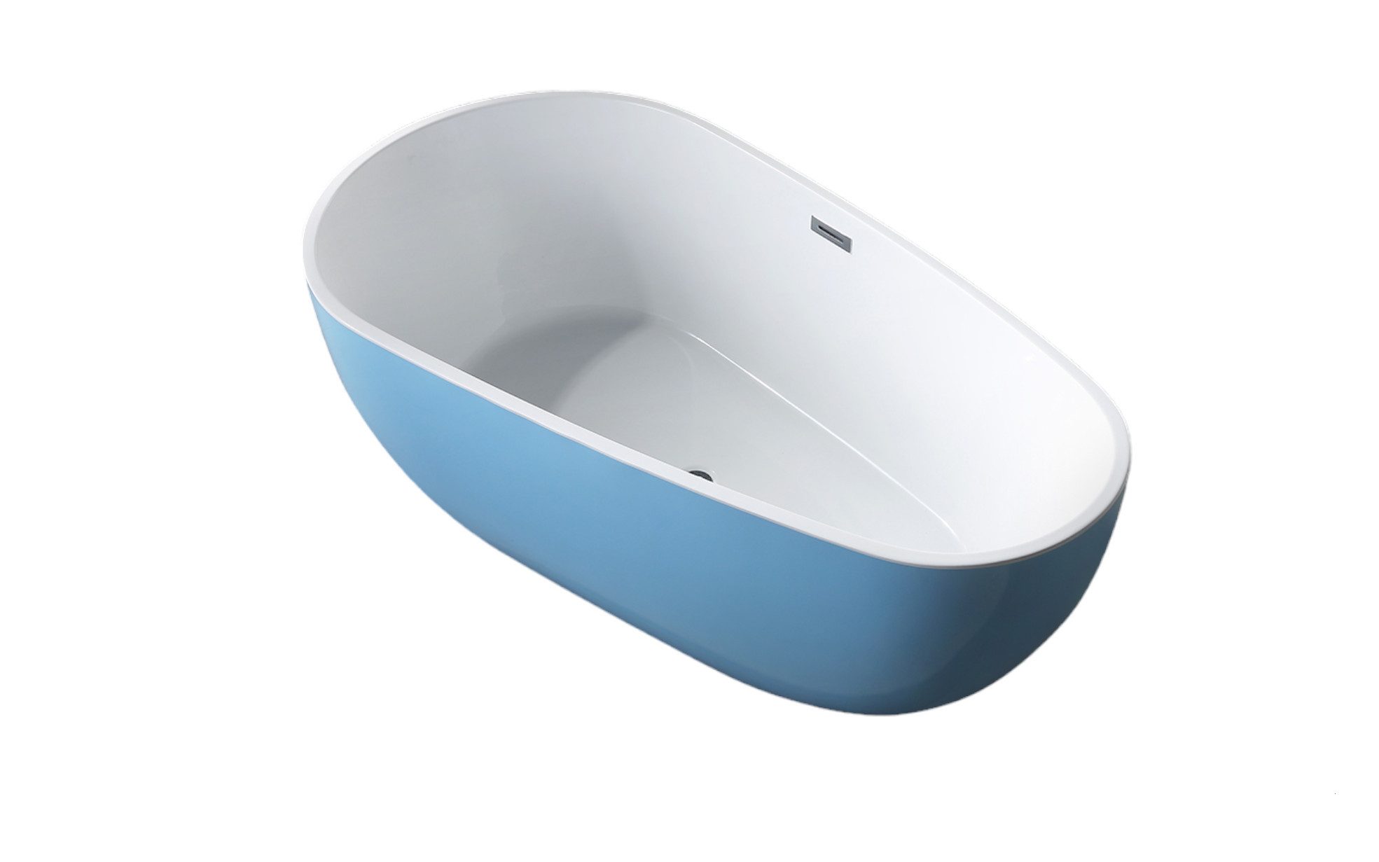 JVmoebel Badewanne Freistehende Badewanne in Blau, ovales Design, zeitgenössisch, (1-tlg), Made in Europa