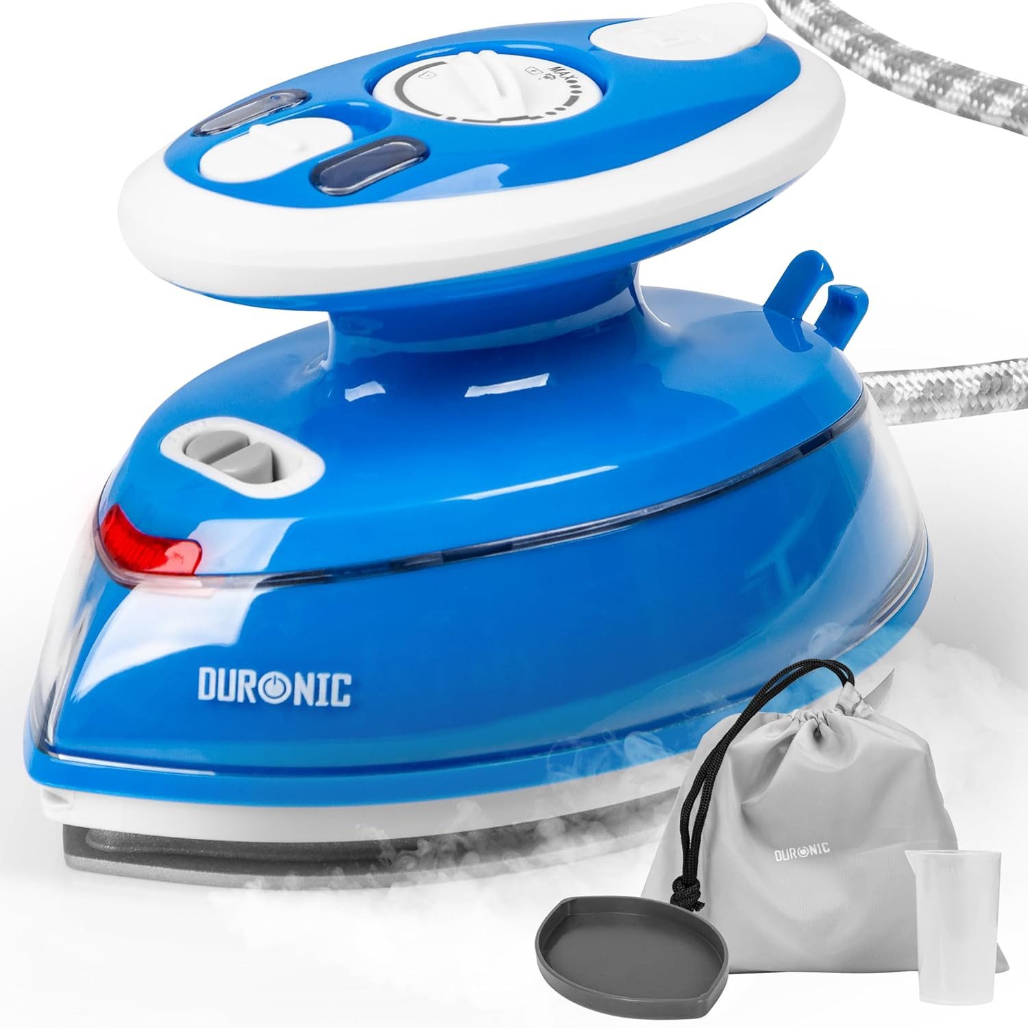 Duronic Reise-Dampfbügeleisen SI3 BE Reisebügeleisen, 400 W Minibügeleisen, Bügeleisen für Hobby
