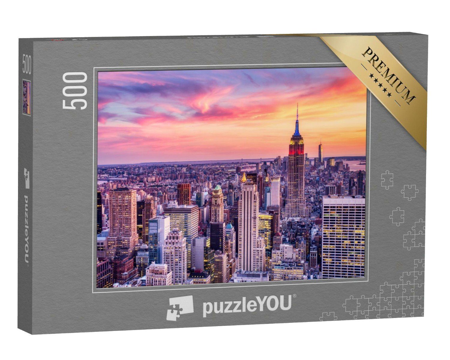 puzzleYOU Puzzle New York City: Sonnenuntergang über Midtown, 500 Puzzleteile, puzzleYOU-Kollektionen USA, 500 Teile, 2000 Teile, 1000 Teile