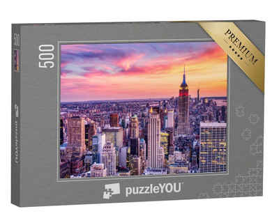 puzzleYOU Puzzle New York City: Sonnenuntergang über Midtown, 500 Puzzleteile, puzzleYOU-Kollektionen USA, 500 Teile, 2000 Teile, 1000 Teile