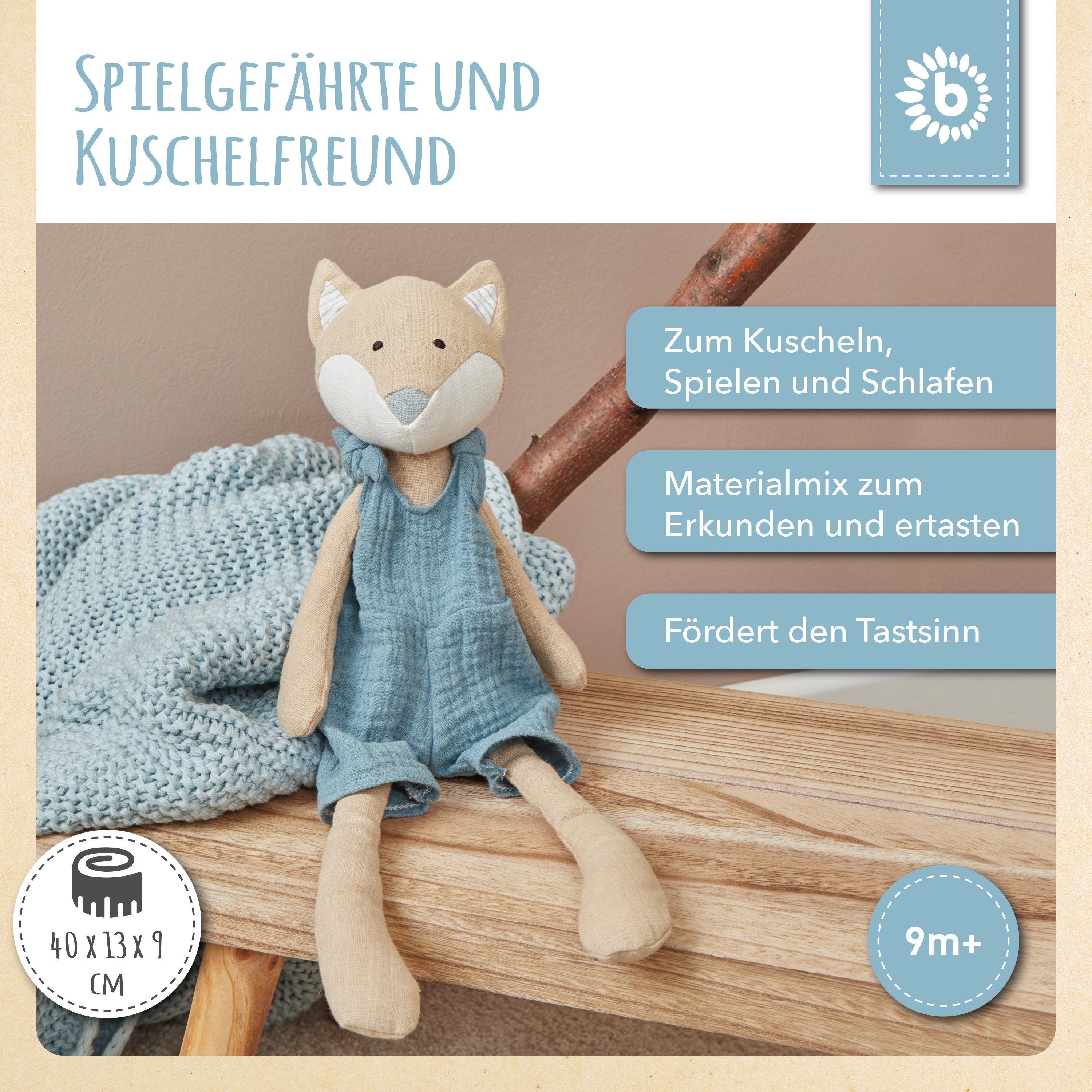 BIECO Plüschfigur Bieco Fuchs Kuscheltier Baby Kuscheltier aus Leinenstoff günstig online kaufen