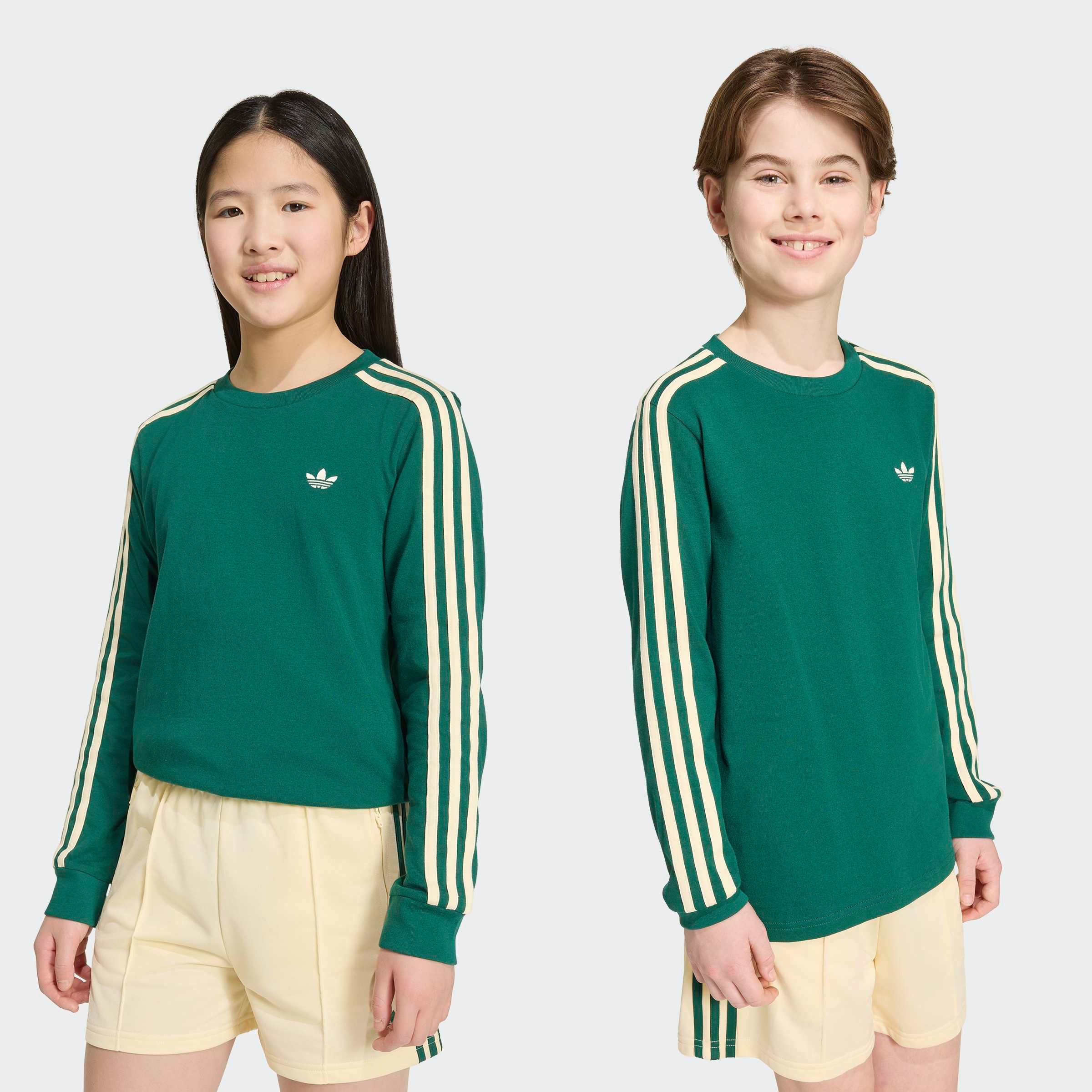 adidas Originals T-Shirt 3 STRIPE LS für Kinder, mit Rundhalsausschnitt, aus Baumwolle