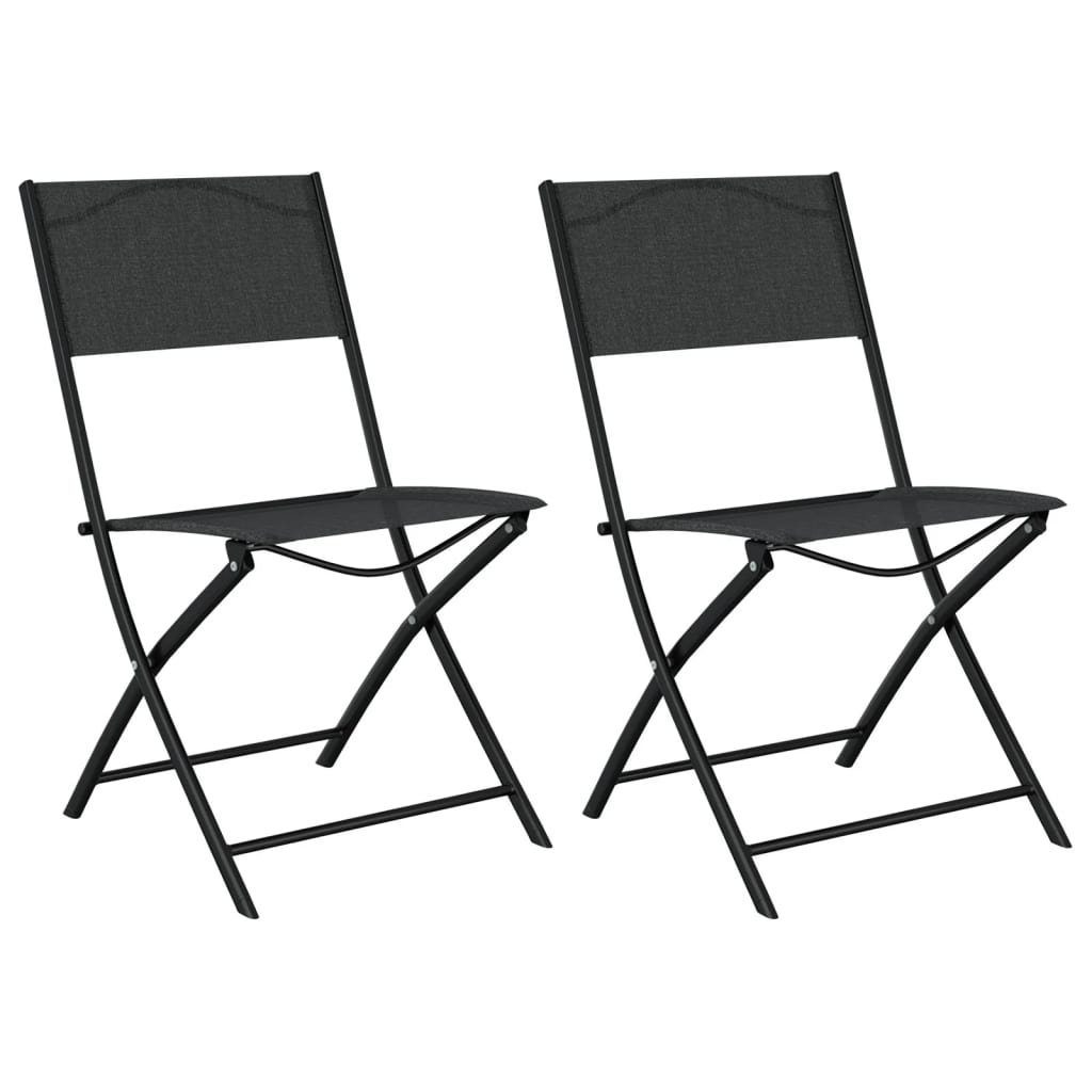 vidaXL Gartenlounge-Set 3-tlg. Bistro-Set Stahl Schwarz, (1-tlg)