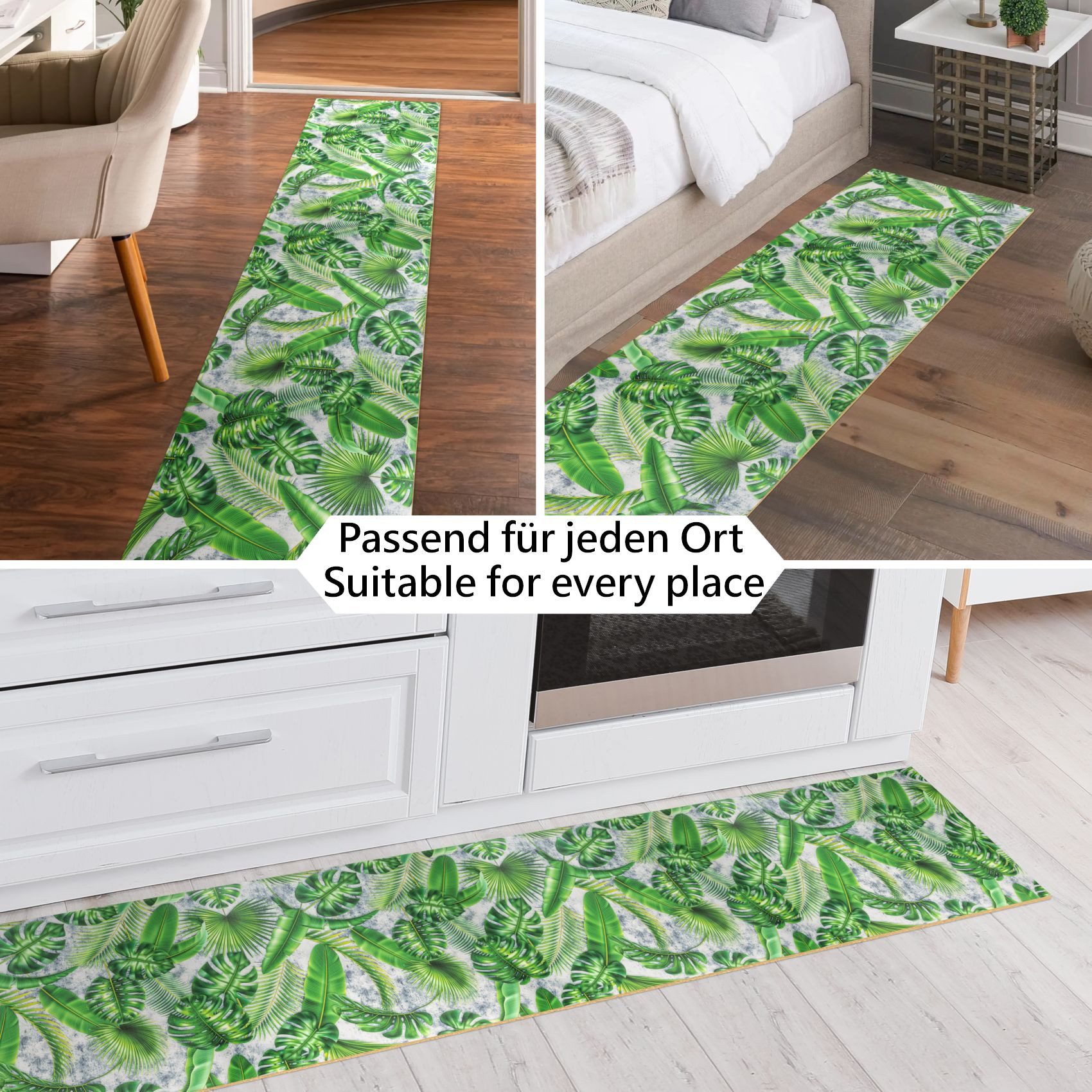 ANRO Küchenläufer Küchenteppich Teppichläufer Läufer EADA, Eckig, Höhe: 3 mm, PVC
