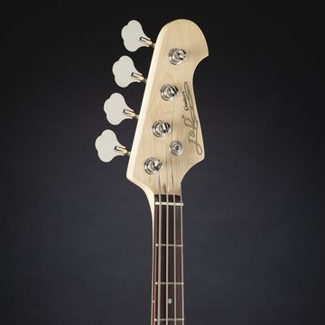 J & D E-Bass, E-Bass, Bass Gitarre mit 4 Saiten und Linde Korpus, JB Bass mit 2 Single Coil Tonabnehmern und passiver Elektronik, 3-Tone Sunburst, E-Bass, Bass Gitarre, 4 Saiten, Linde Korpus, JB Bass, Single Coil T