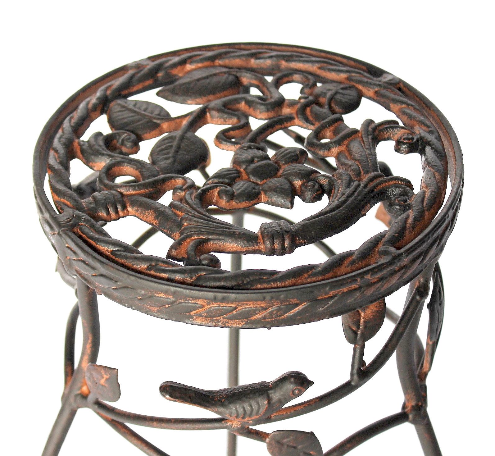 DanDiBo Blumenhocker Metall Schwarz Rund Blumenhocker 18215 Blumensäule Antik, Pflanzenständer Pflanzenhocker Vintage