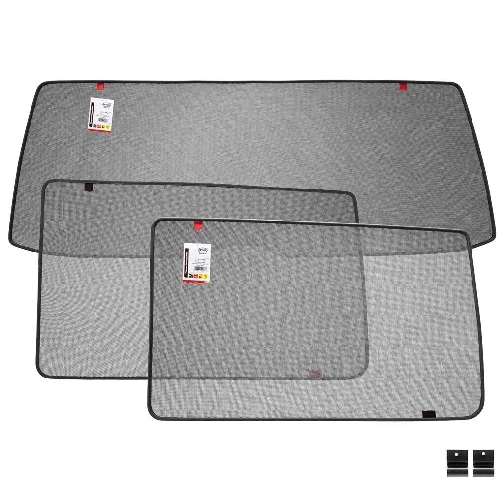 ISO TRADE Autosonnenschutz Sonnenschutz, 40 x 47 cm, (KFZ  Sonnenschutzrollo, 8-St., Seitenschutz Sonnenblende), schwarz Xtrobb